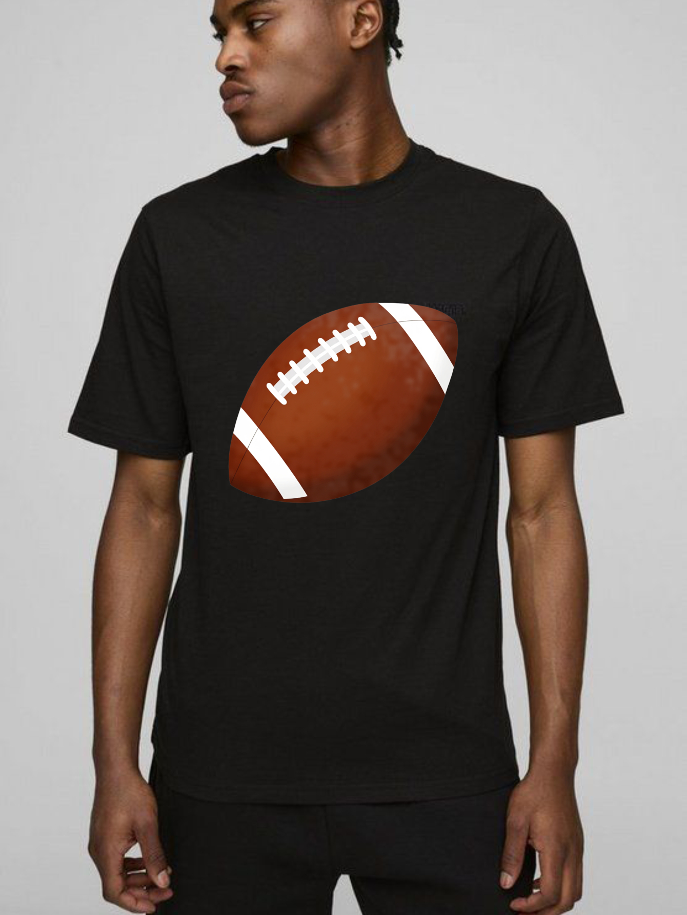 Dorawear™ Football Print On Black T Shirt T Shirt