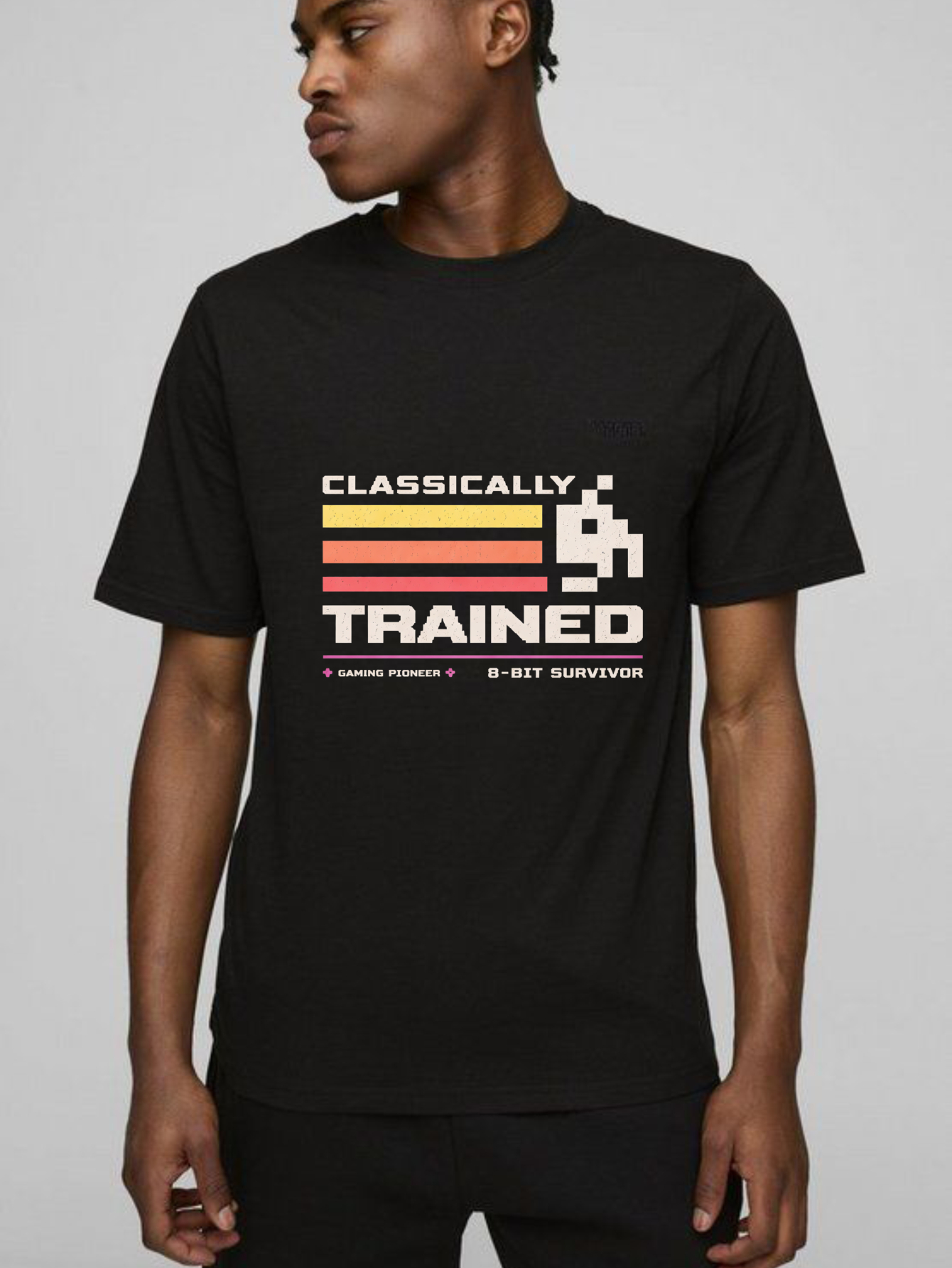 Dorawear™ Classically Trained Gaming Pioneer 8 Bit Survivor Pure Cotton Short Sleeve T Shirt-Dorawear