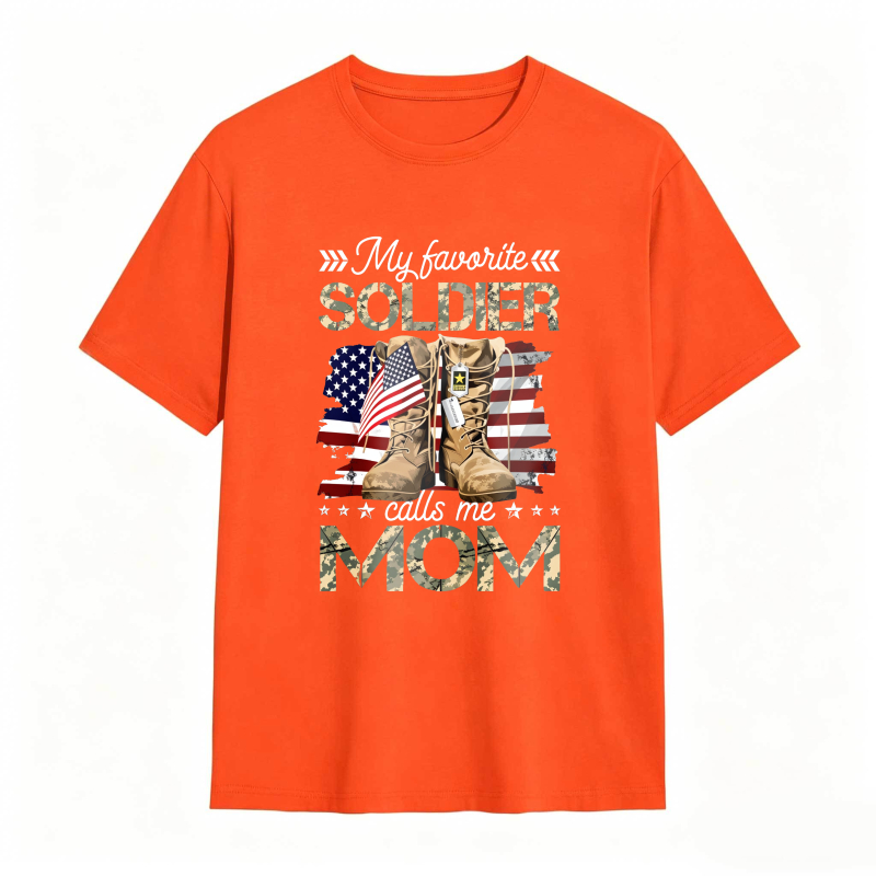 Dorawear™ Soldier Mom American Flag And Military Boots Design Unisex Classic T-shirt