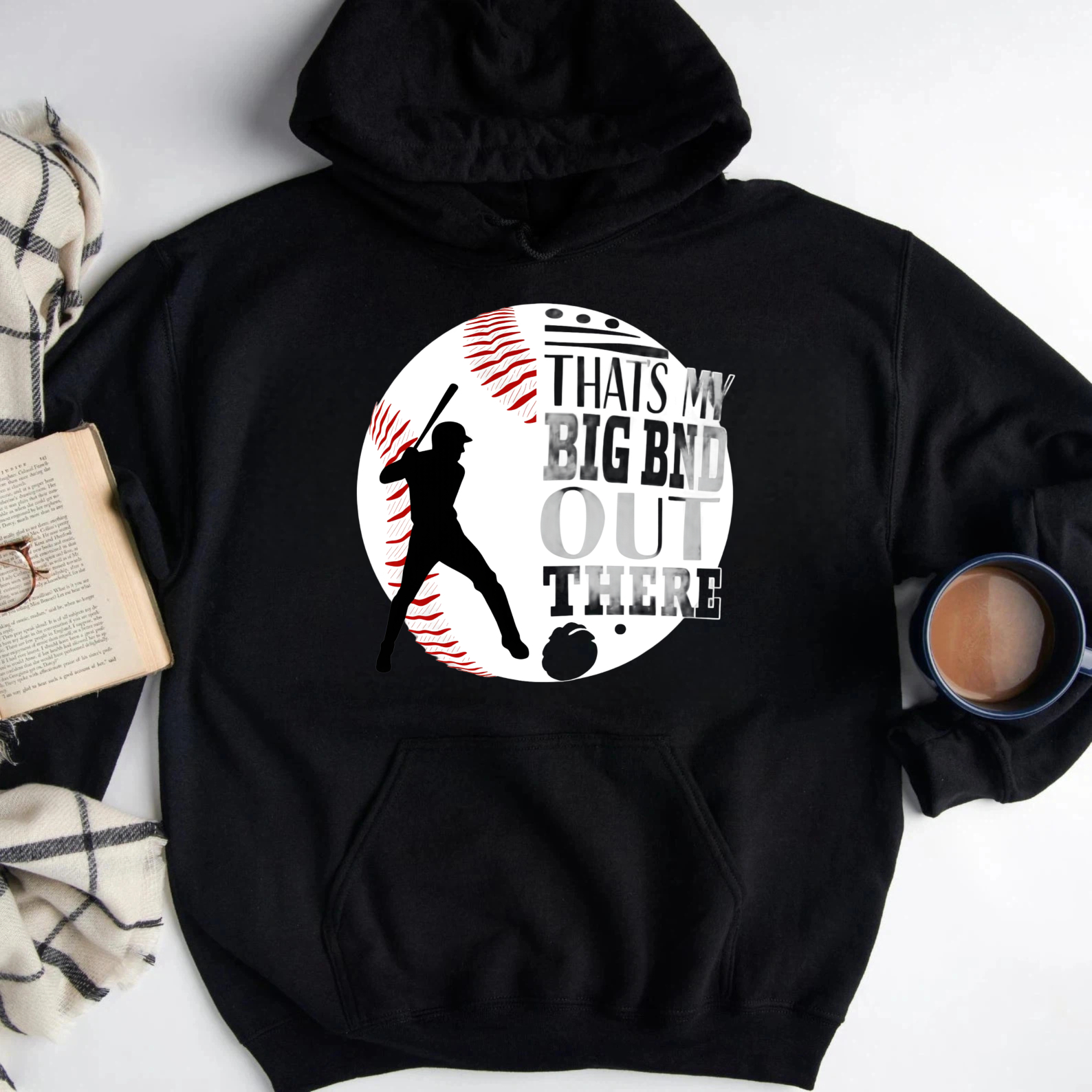 Dorawear™ Baseball Hoodie Thats My Big Bad Out There Baseball Fan Sweatshirt Sport Graphic Pullover Unisex Hooded Shirt-Dorawear