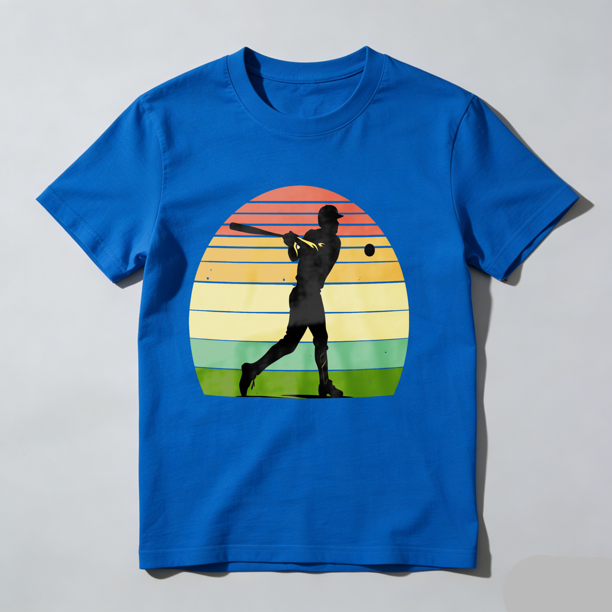 Dorawear™ Silhouette Baseball Player Sunset Background  T Shirt