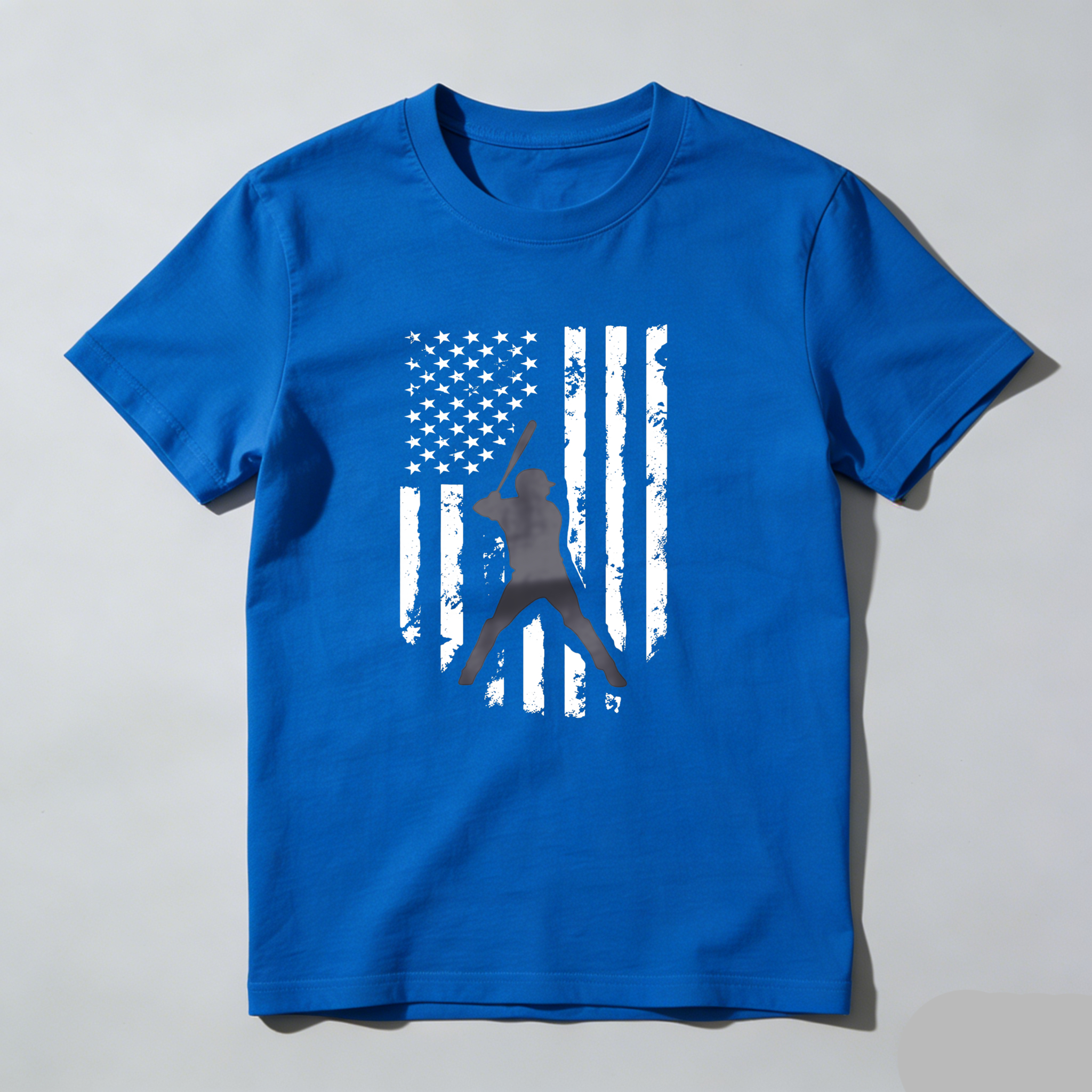 Dorawear™ American Flag With Baseball Player Silhouette  T Shirt