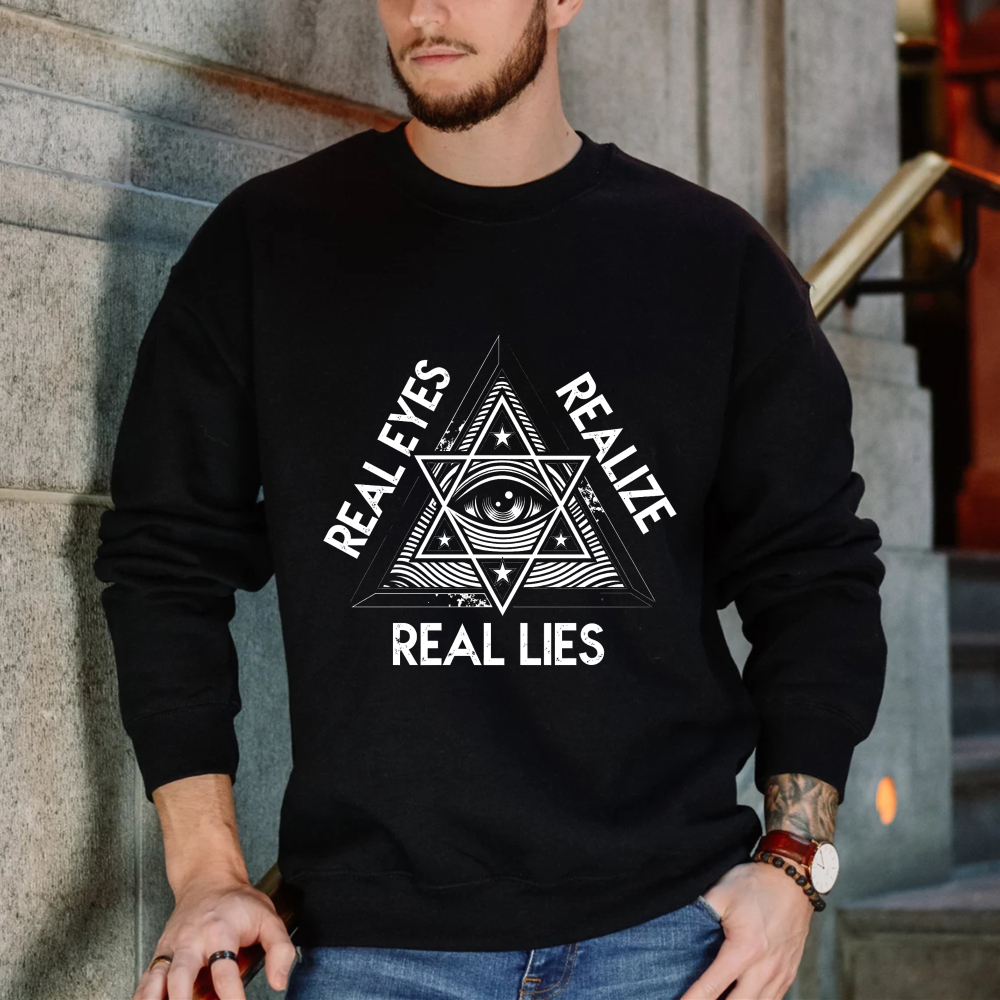 Dorawear™ All Seeing Eye Symbol Real Eyes Realize Real Lies Unisex Classic Sweatshirt(2)