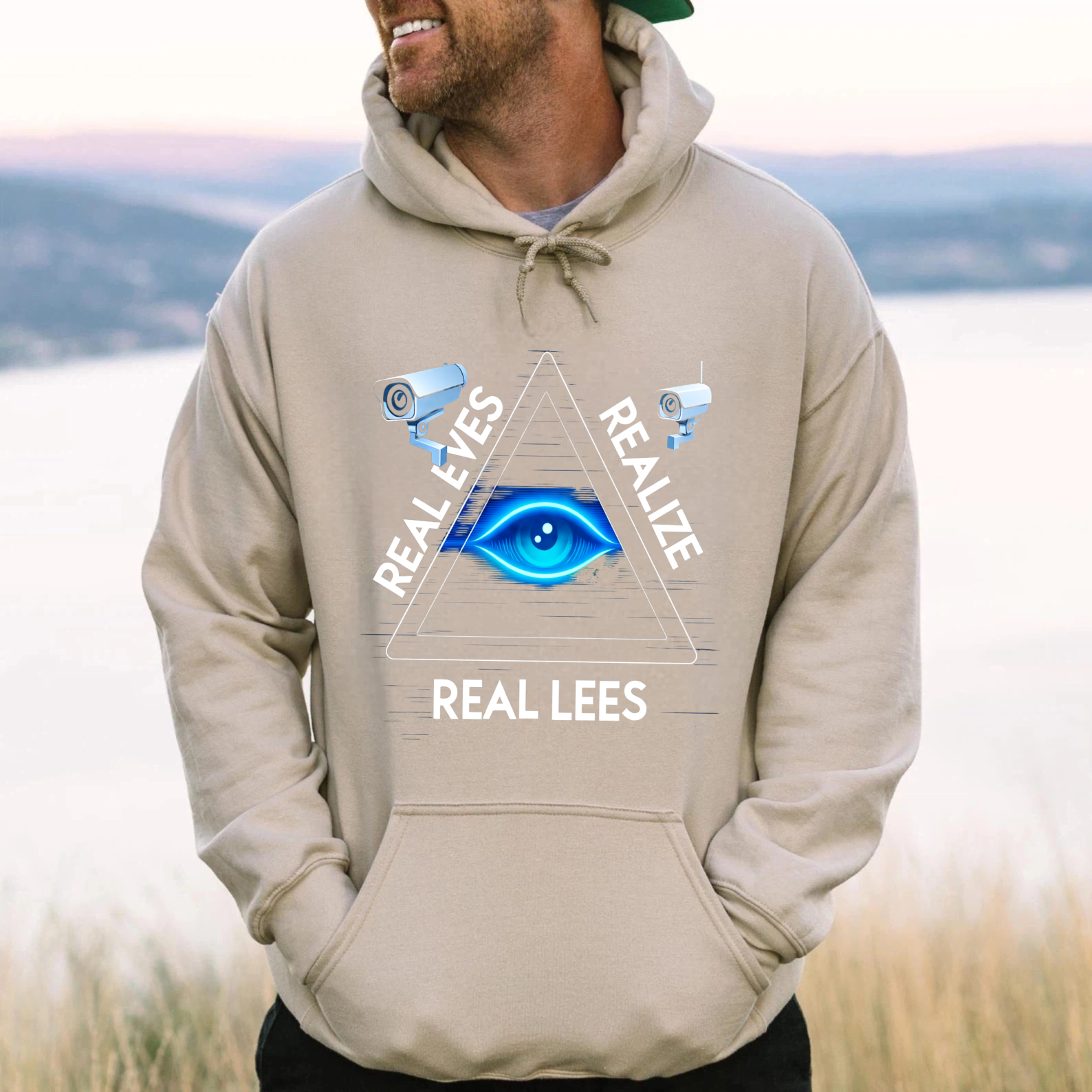 Dorawear™ Real Eyes Realize Real Lees Hoodie With Eye And Camera Design Black Sweatshirt For Men Women Unisex Fashion Streetwear Casual Wear-Dorawear