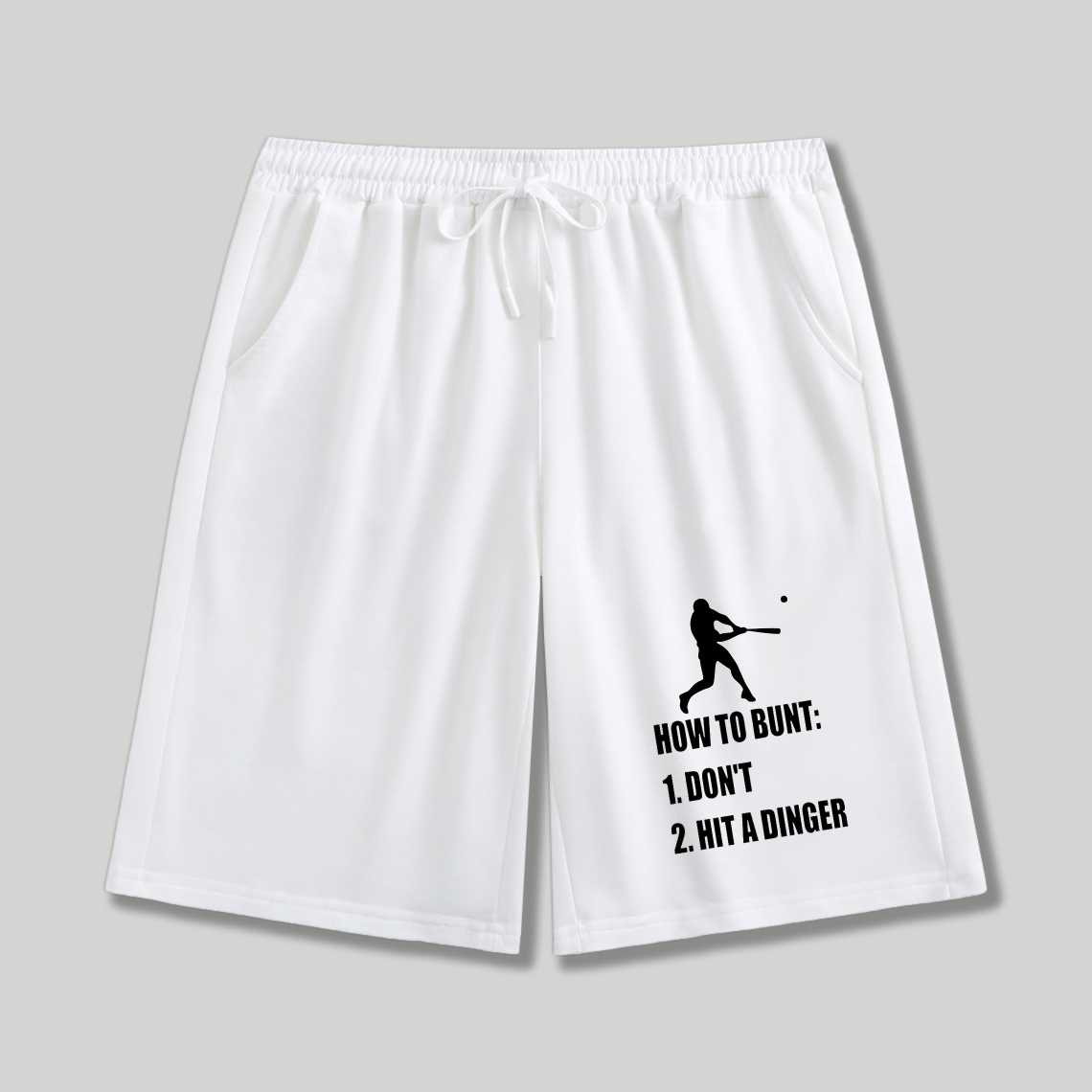 Dorawear™ How To Bunt Baseball Player Silhouette With Text Shorts-Dorawear