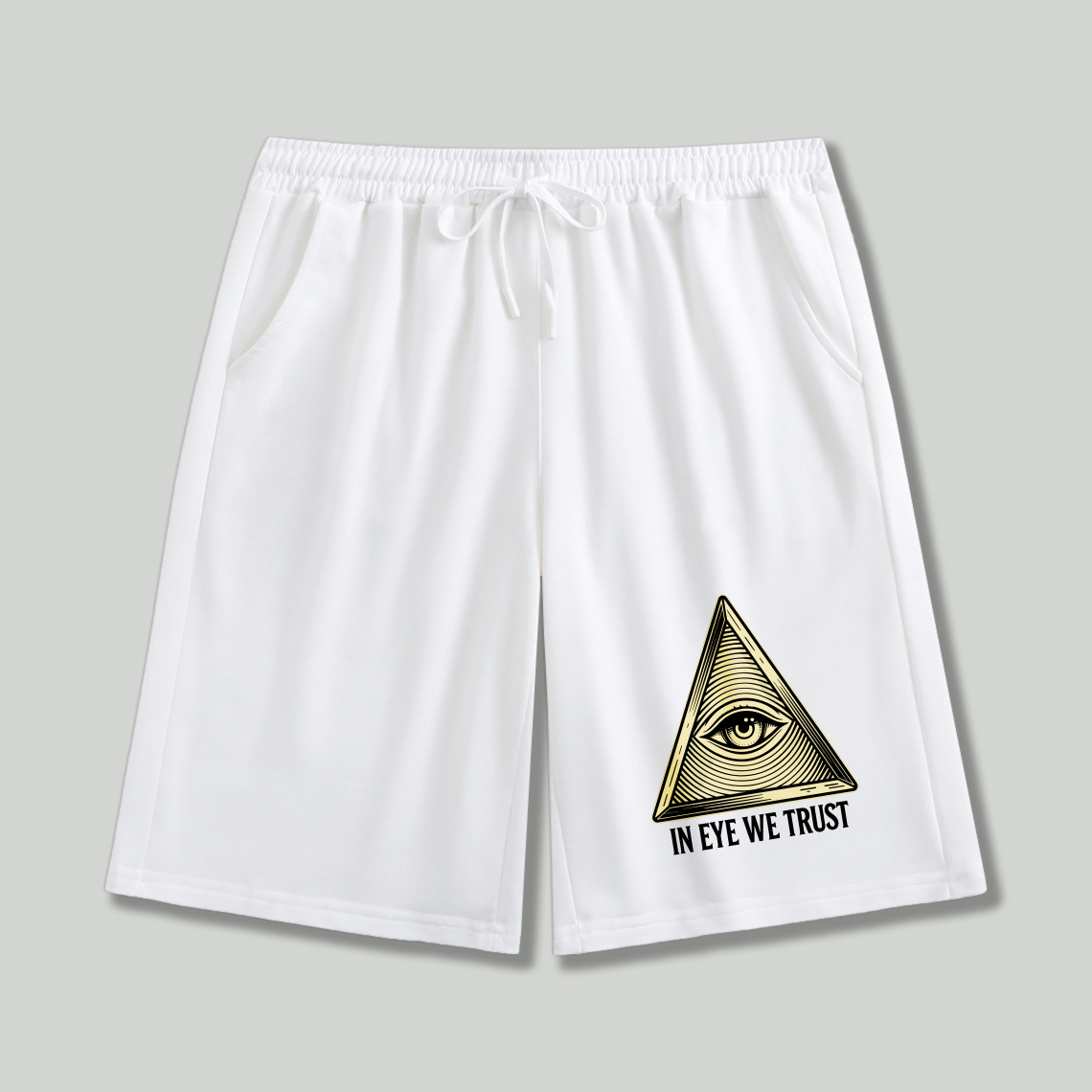 Dorawear™ All Seeing Eye Symbol With In Eye We Trust Text Shorts