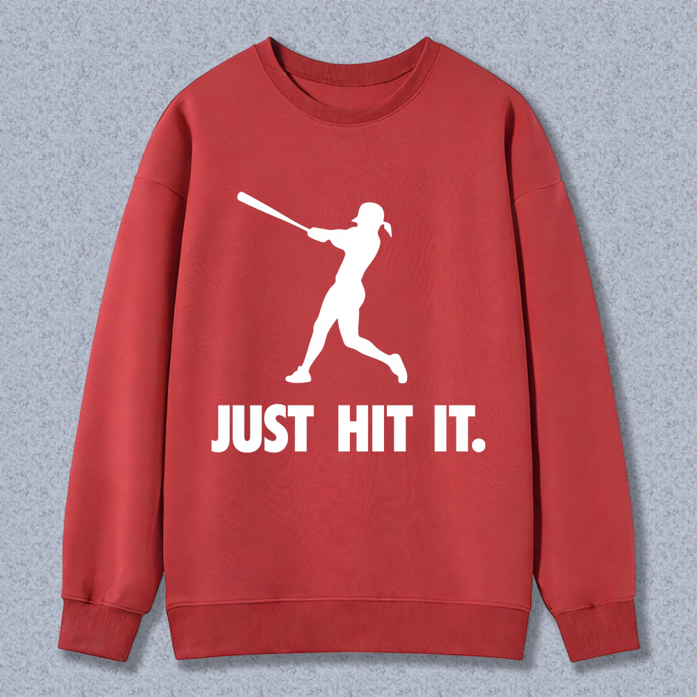 Dorawear™ Baseball Player Silhouette Just Hit It Unisex Classic Sweatshirt