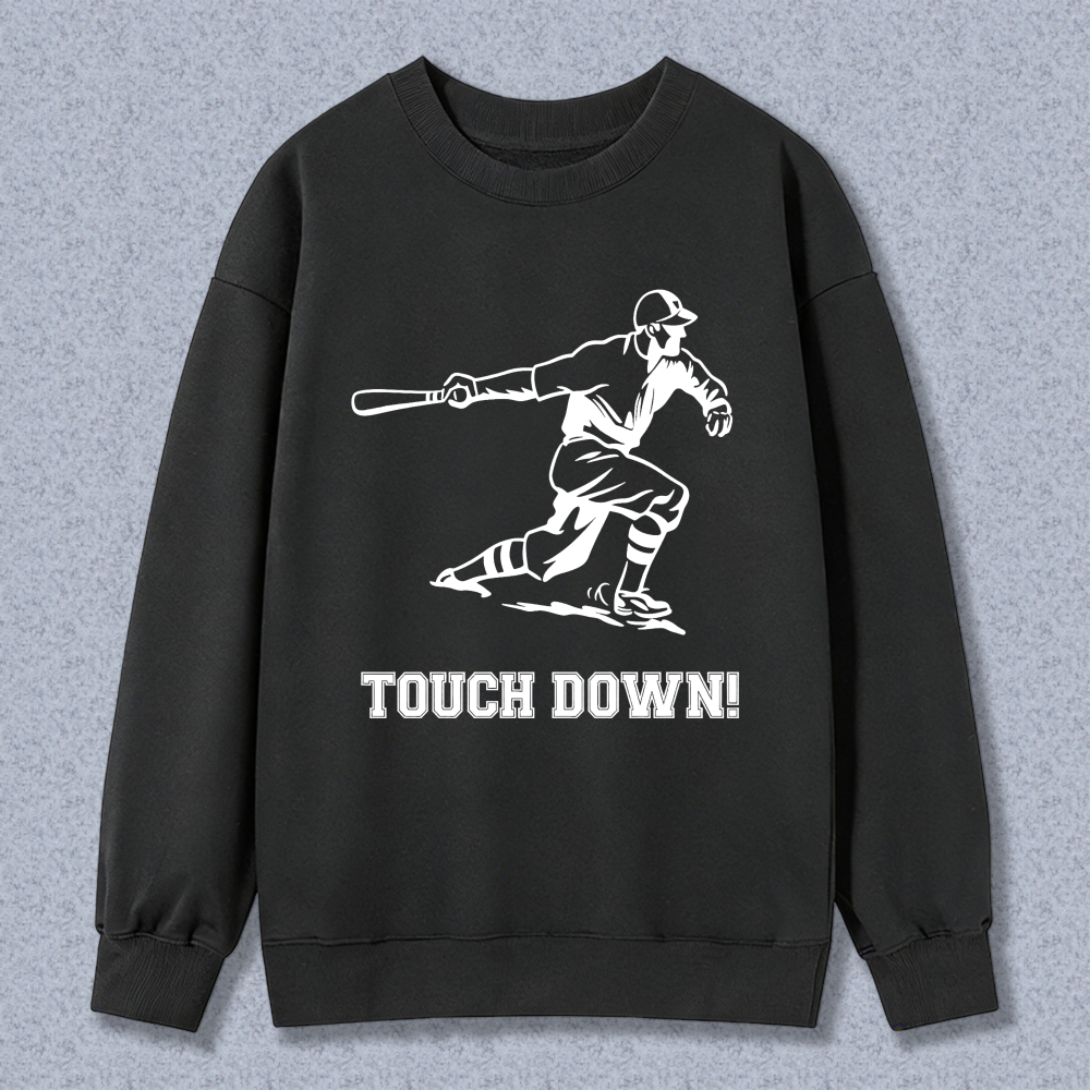 Dorawear™ Baseball Player Swinging Bat Touch Down Unisex Classic Sweatshirt