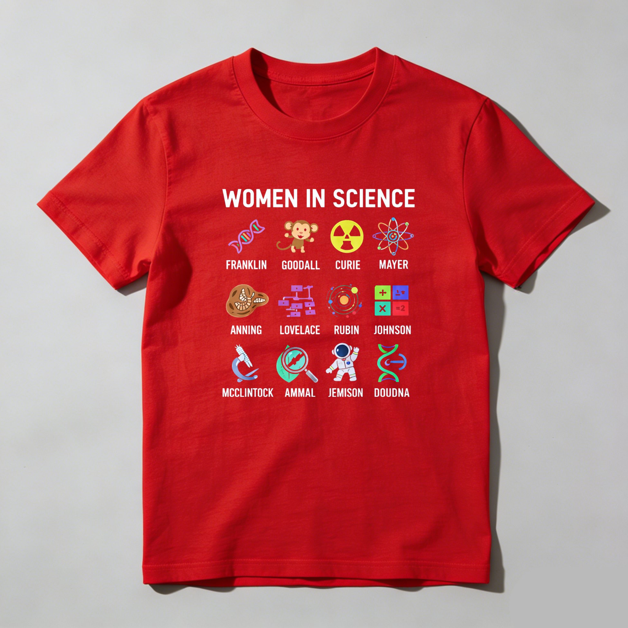 Dorawear™ Women In Science Icons Pure Cotton Short Sleeve T Shirt-Dorawear