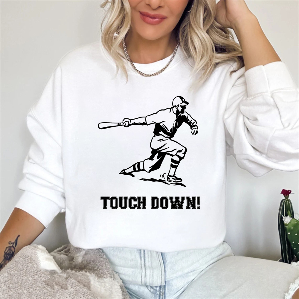 Dorawear™ Baseball Player Swinging Bat Touch Down Unisex Classic Sweatshirt