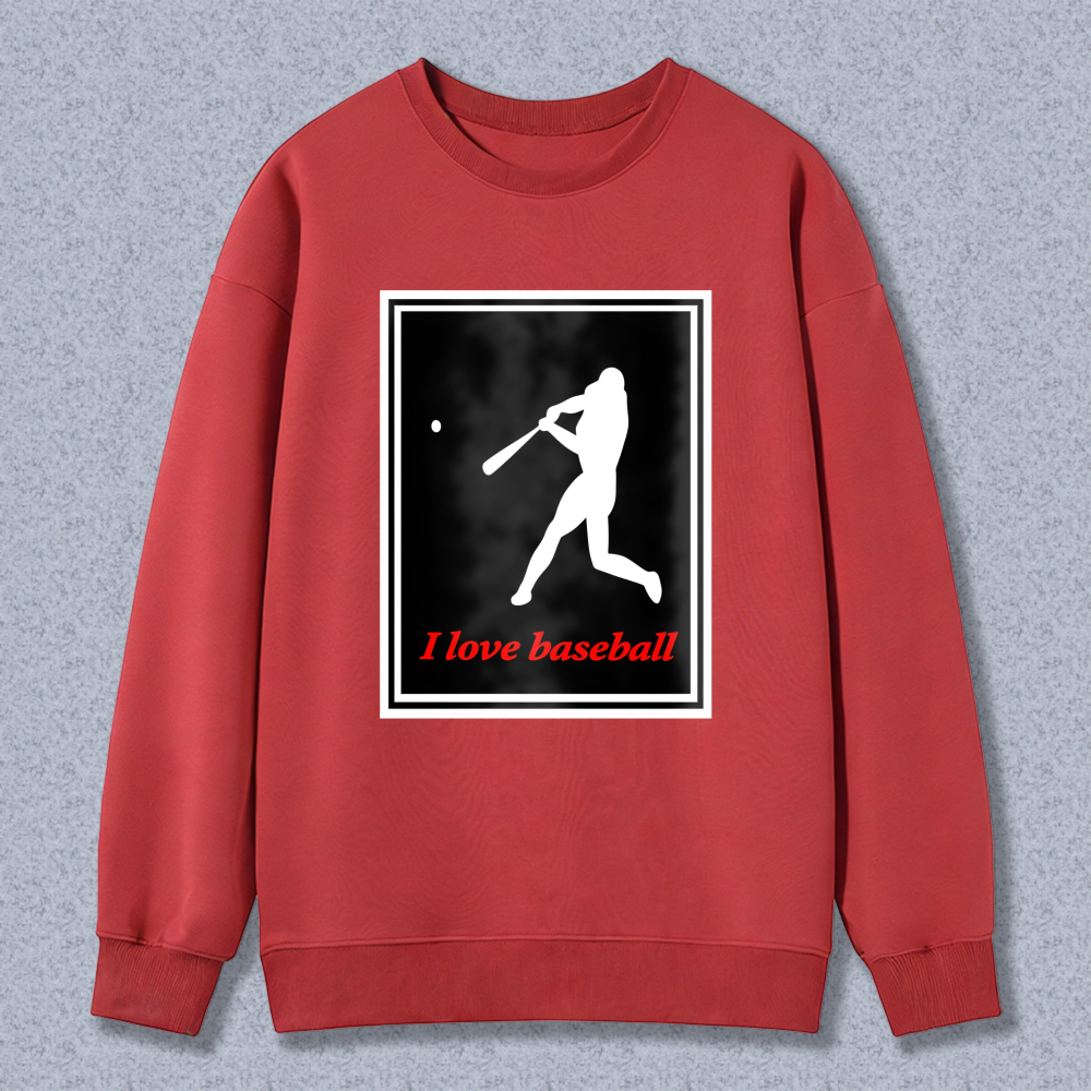 Dorawear™ Baseball Player Silhouette I Love Baseball Unisex Classic Sweatshirt