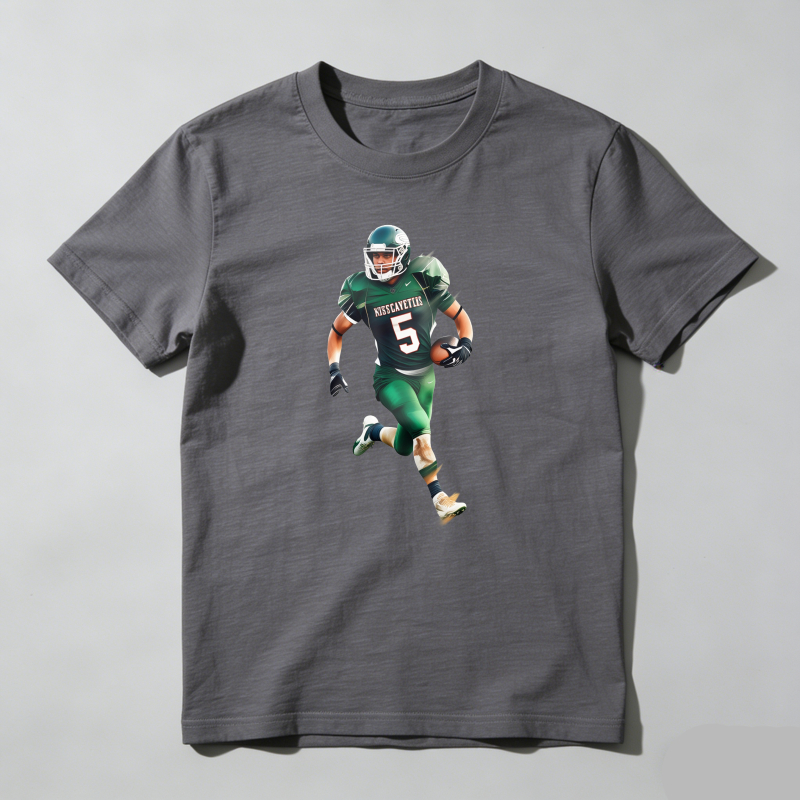 Dorawear™ Football Player In Green Uniform Running T Shirt