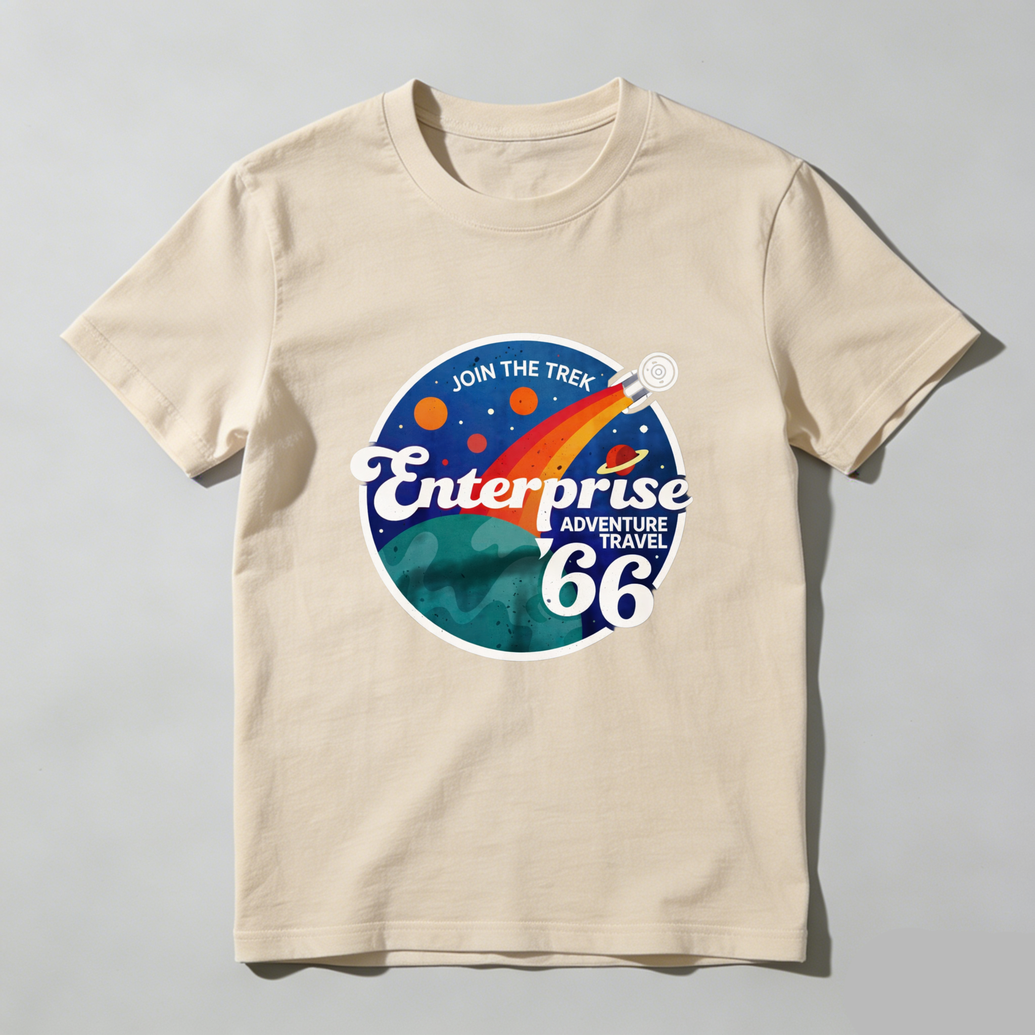 Dorawear™ Enterprise Adventure Travel 66 Join The Trek Pure Cotton Short Sleeve T Shirt-Dorawear
