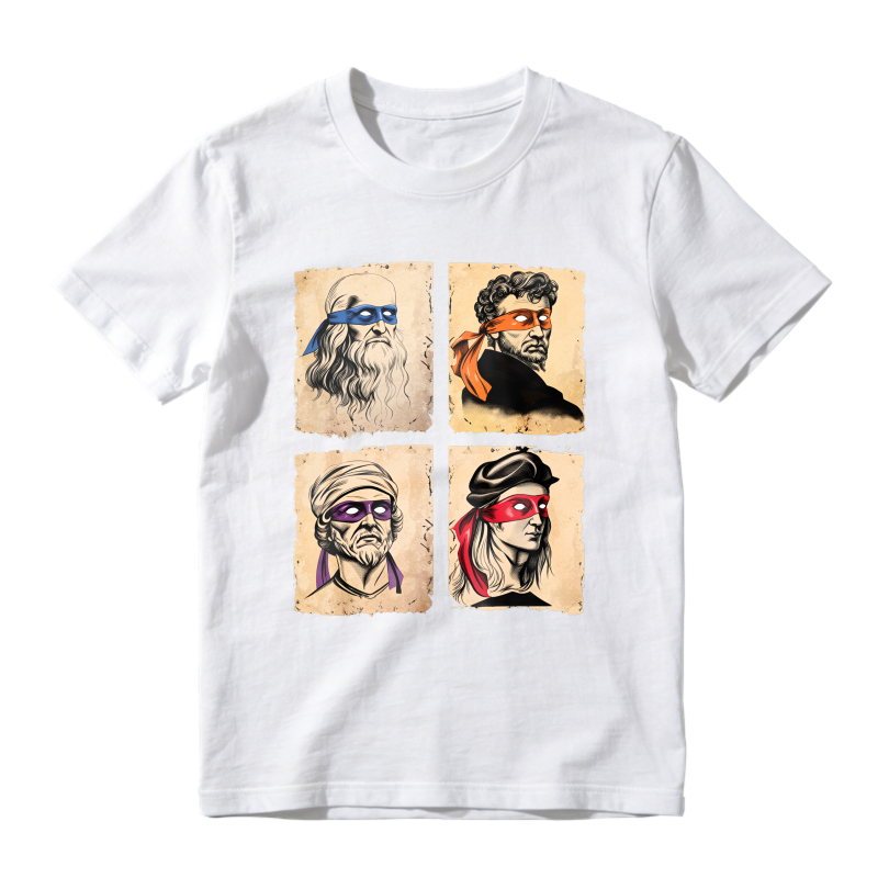 Dorawear™ Four Historical Figures With Colorful Eye Patches Unisex Classic T-shirt