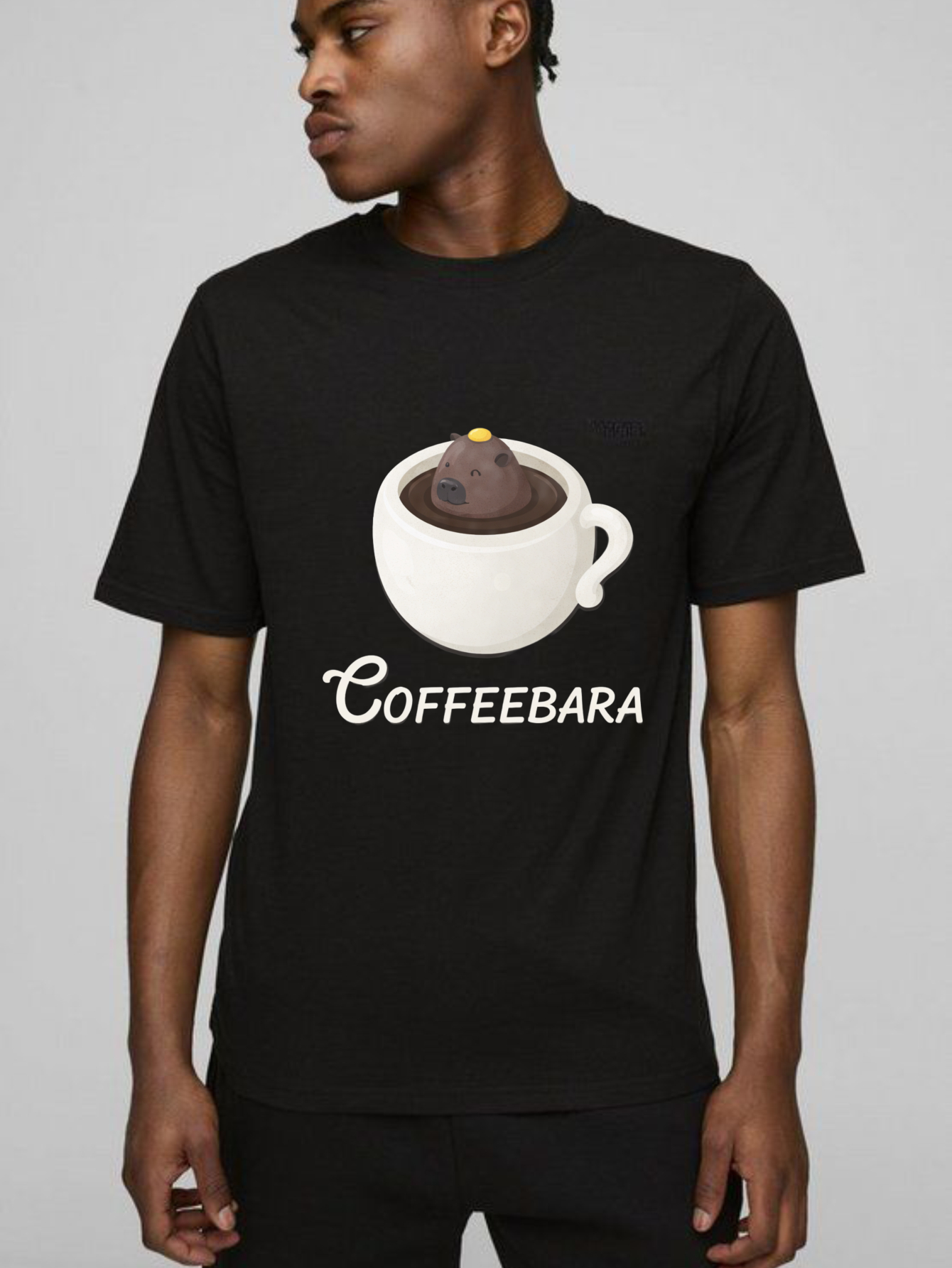 Dorawear™ Coffee Bara Coffee Cup Bear Pure Cotton Short Sleeve T-Shirt-Dorawear