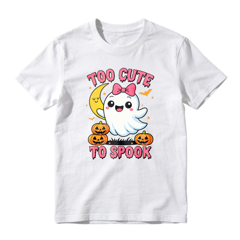 Too Cute To Spook Ghost And Pumpkin Halloween, Unisex Classic T-shirt