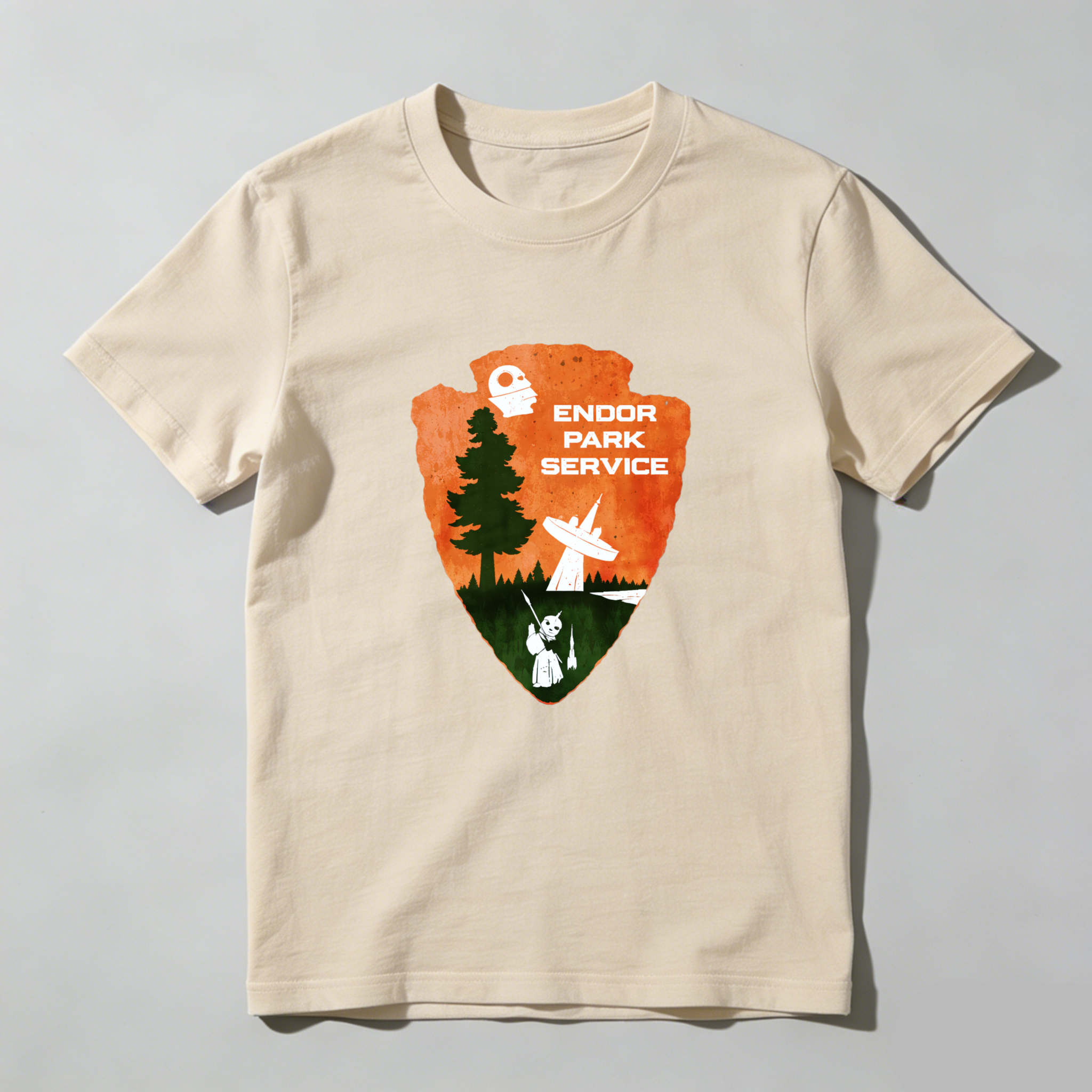 Dorawear™ Endor Park Service Forest Scene Pure Cotton Short Sleeve T-Shirt-Dorawear