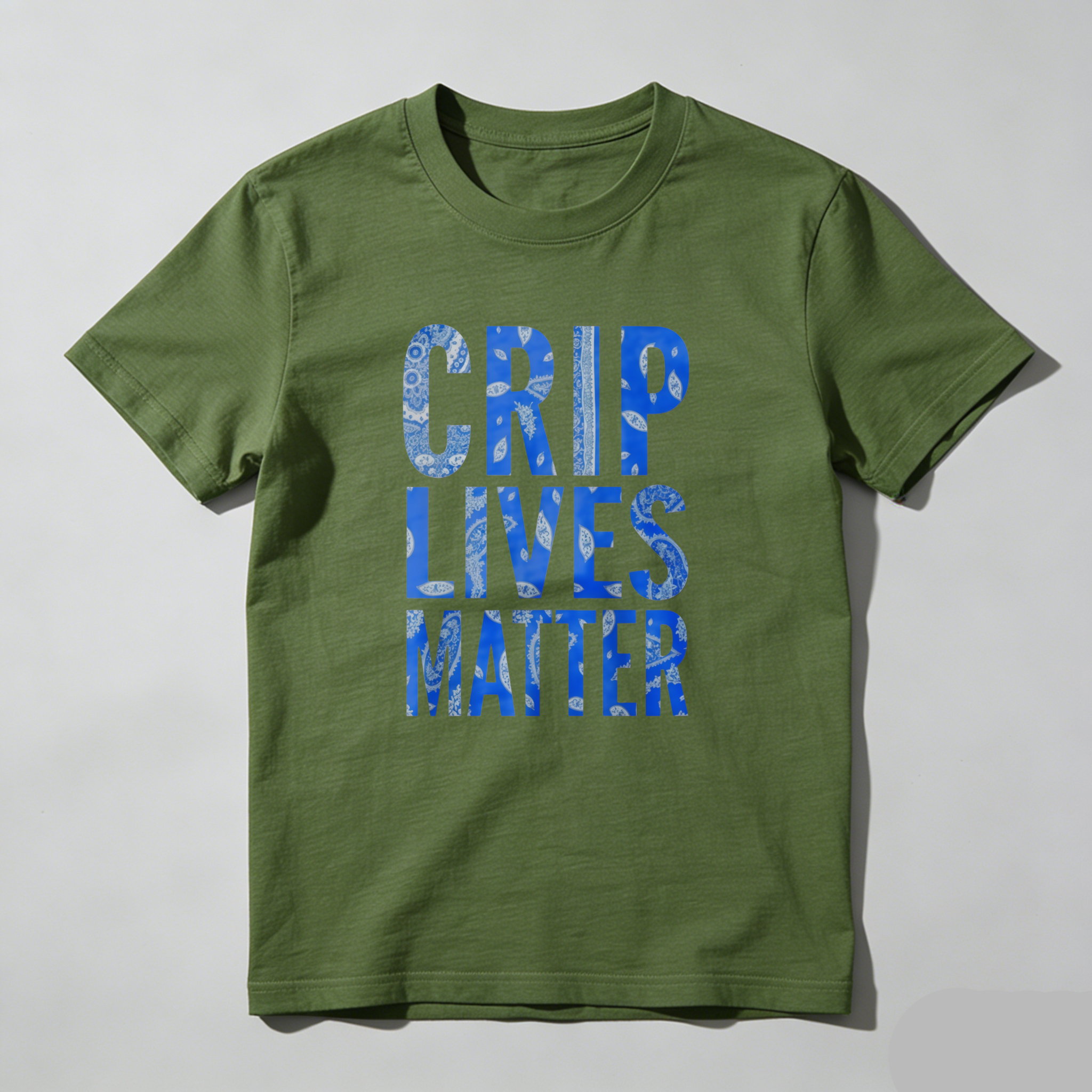 Dorawear™  Crip Lives Matter Pattern Print T Shirt