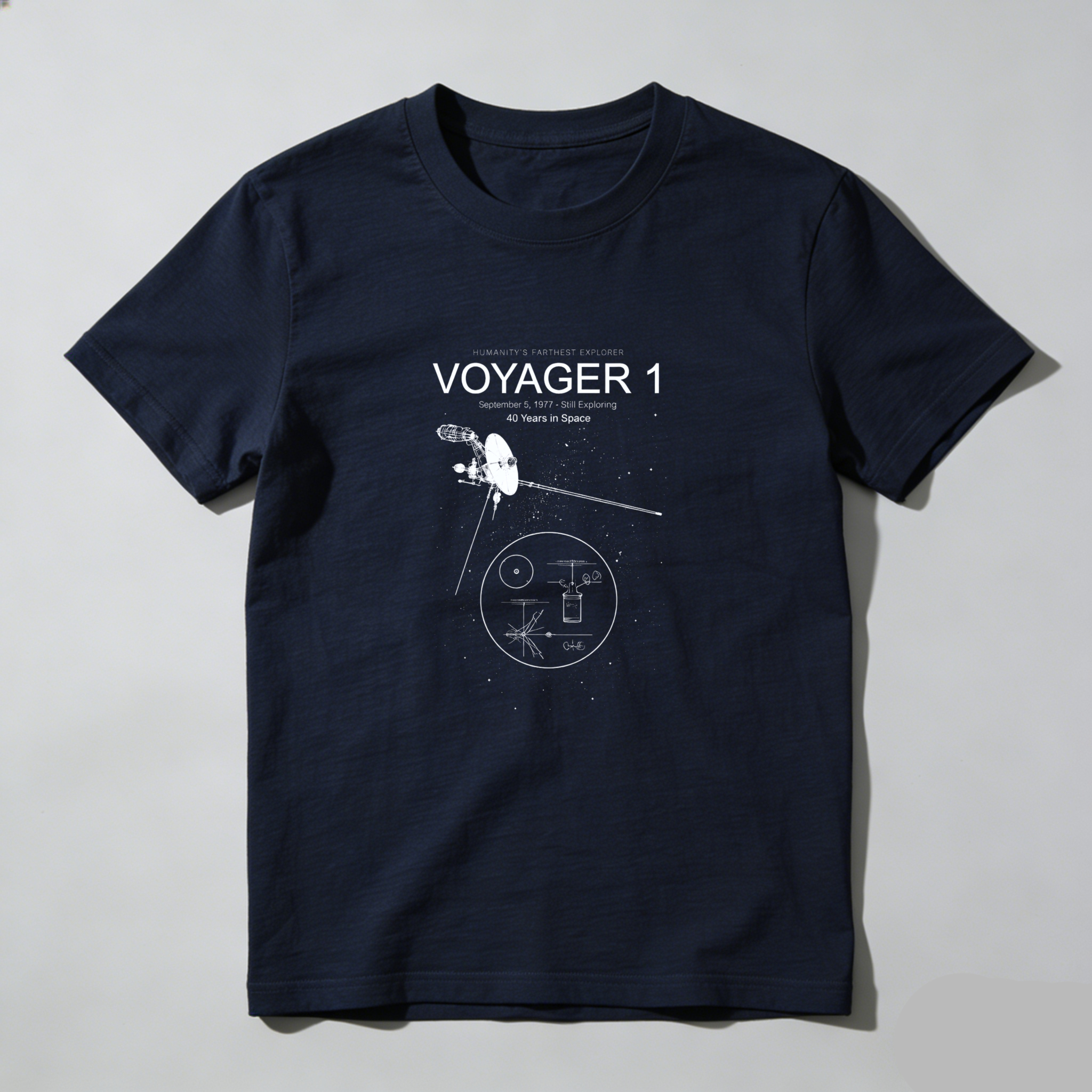 Dorawear™ Voyager 1 Space Exploration Golden Record Pure Cotton Short Sleeve T Shirt-Dorawear