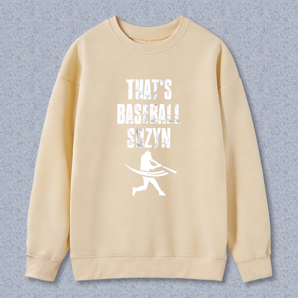 Dorawear™ Baseball Player Silhouette With Text Thats Baseball Suzyn Unisex Classic Sweatshirt