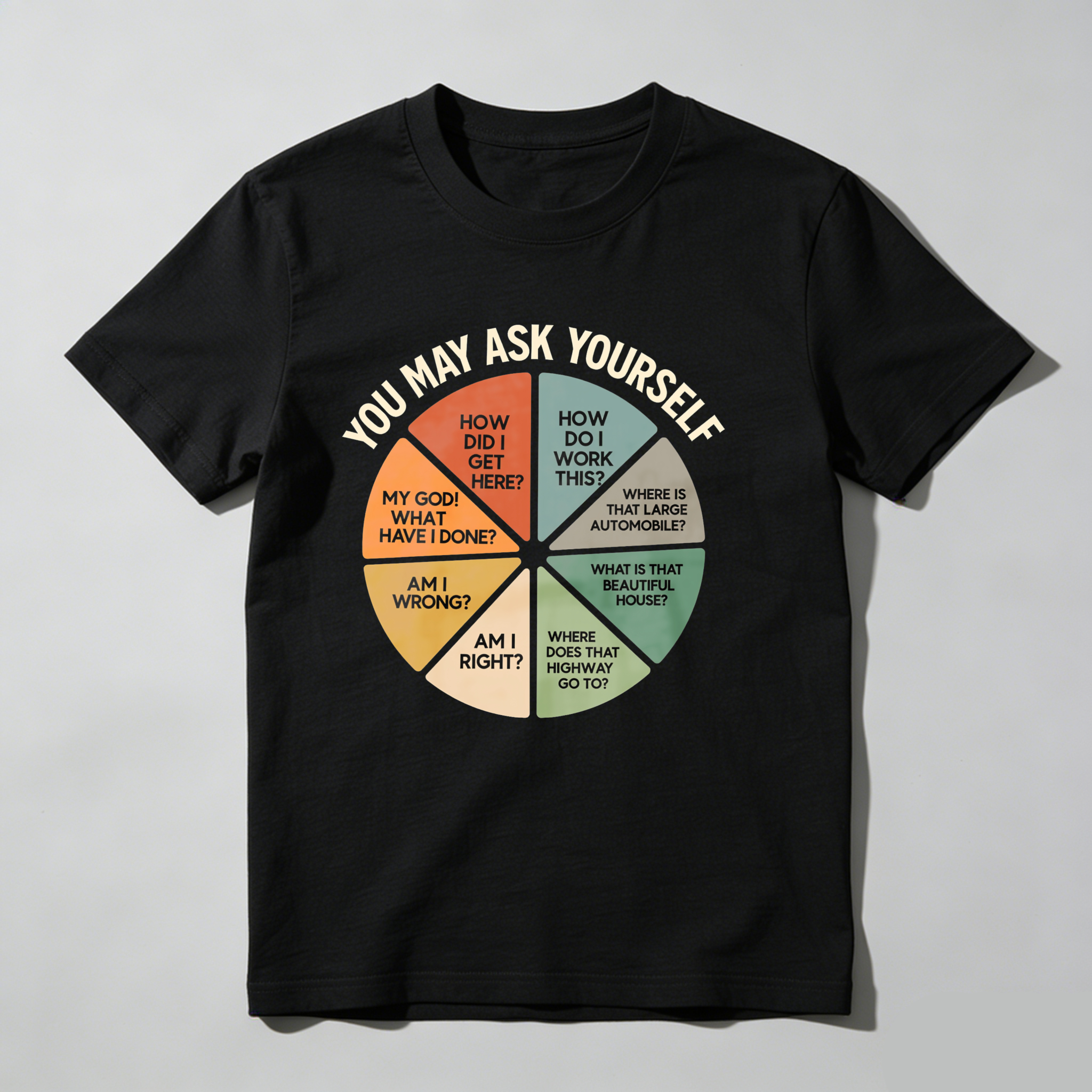 Dorawear™ You May Ask Yourself Wheel Of Questions T Shirt