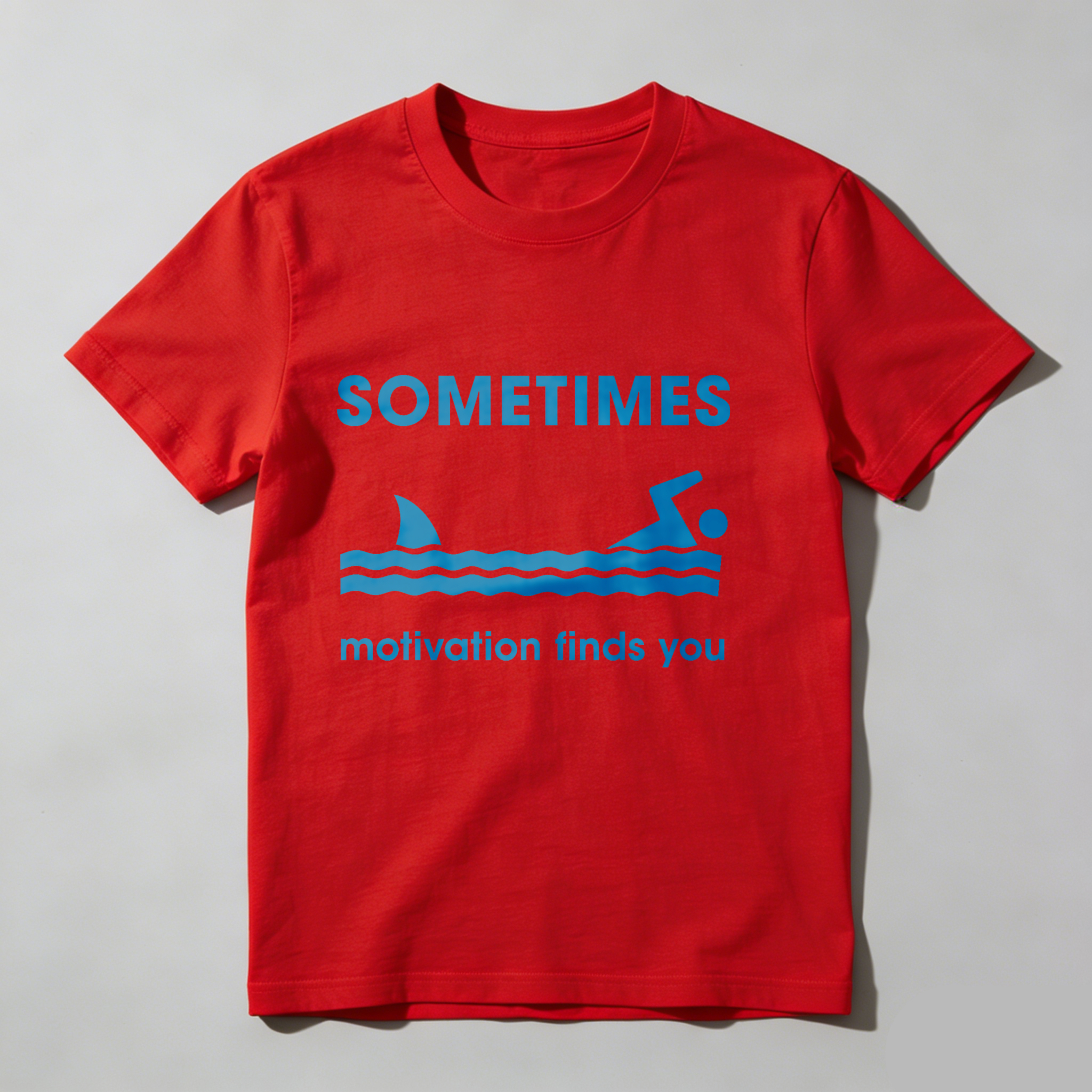 Dorawear Sometimes Motivation Finds You Shark Swim T Shirt