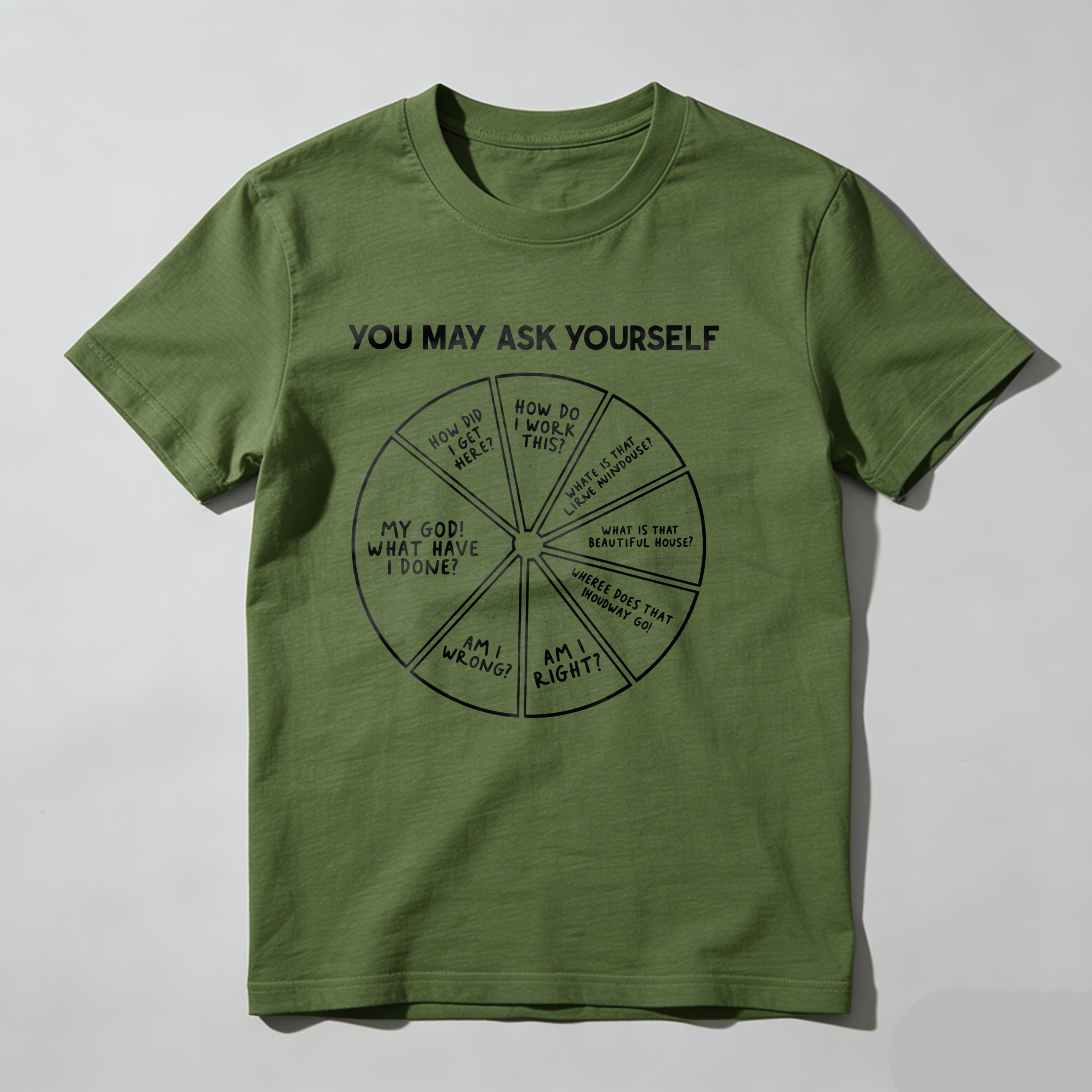 Dorawear™ You May Ask Yourself Wheel Of Questions T Shirt