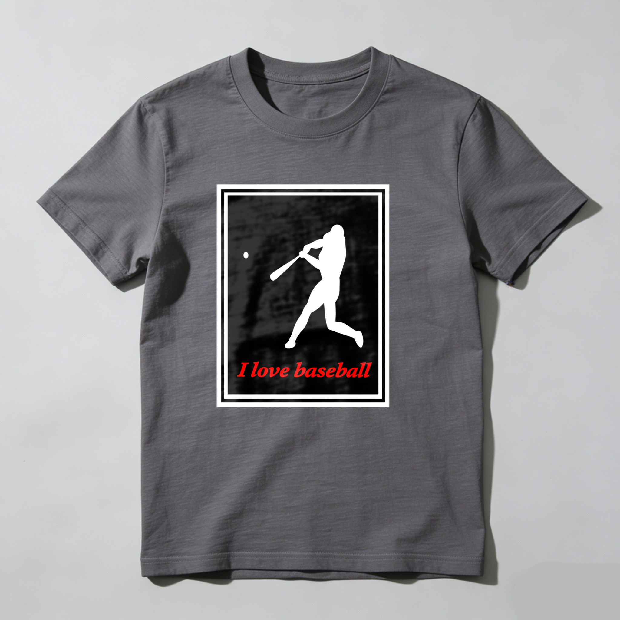 Dorawear™ Baseball Player Silhouette With Text I Love Baseball  T Shirt