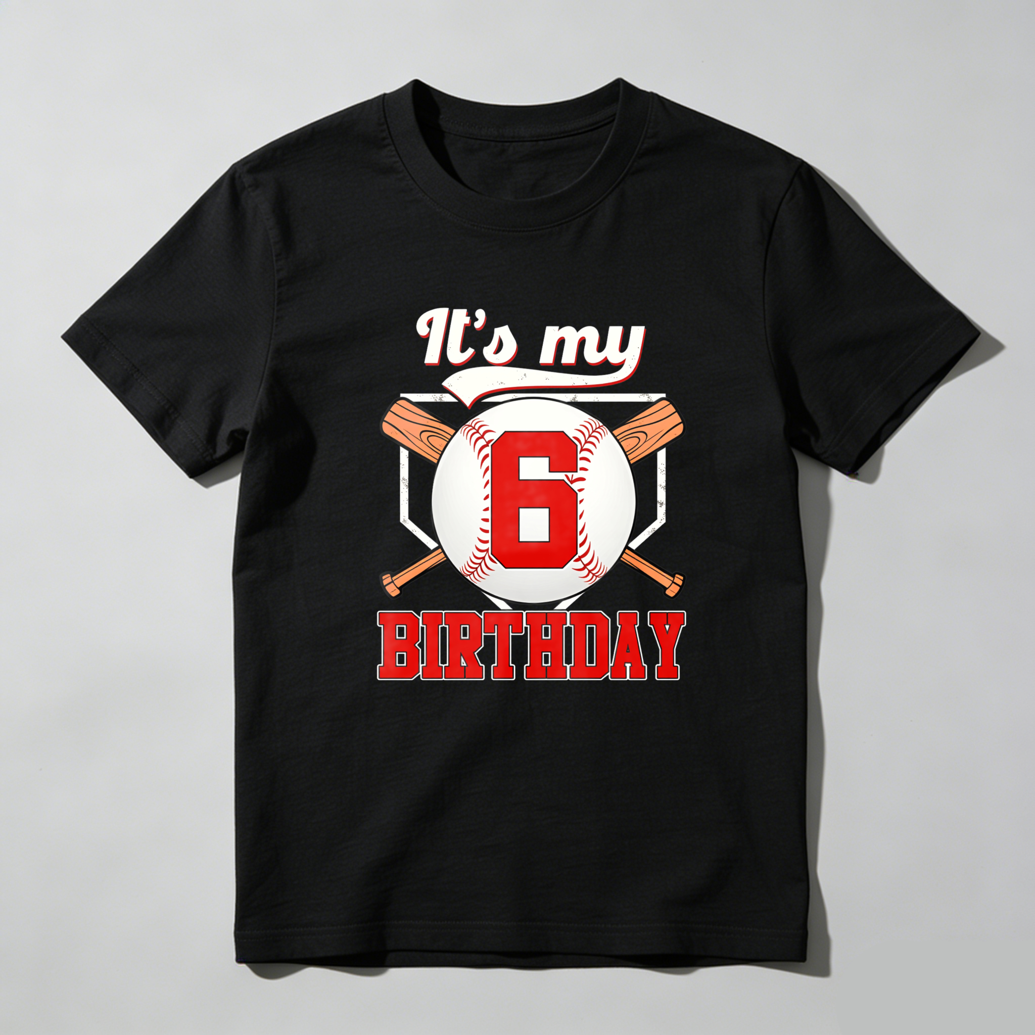 Dorawear™ It's My 6 Birthday Baseball Design T Shirt