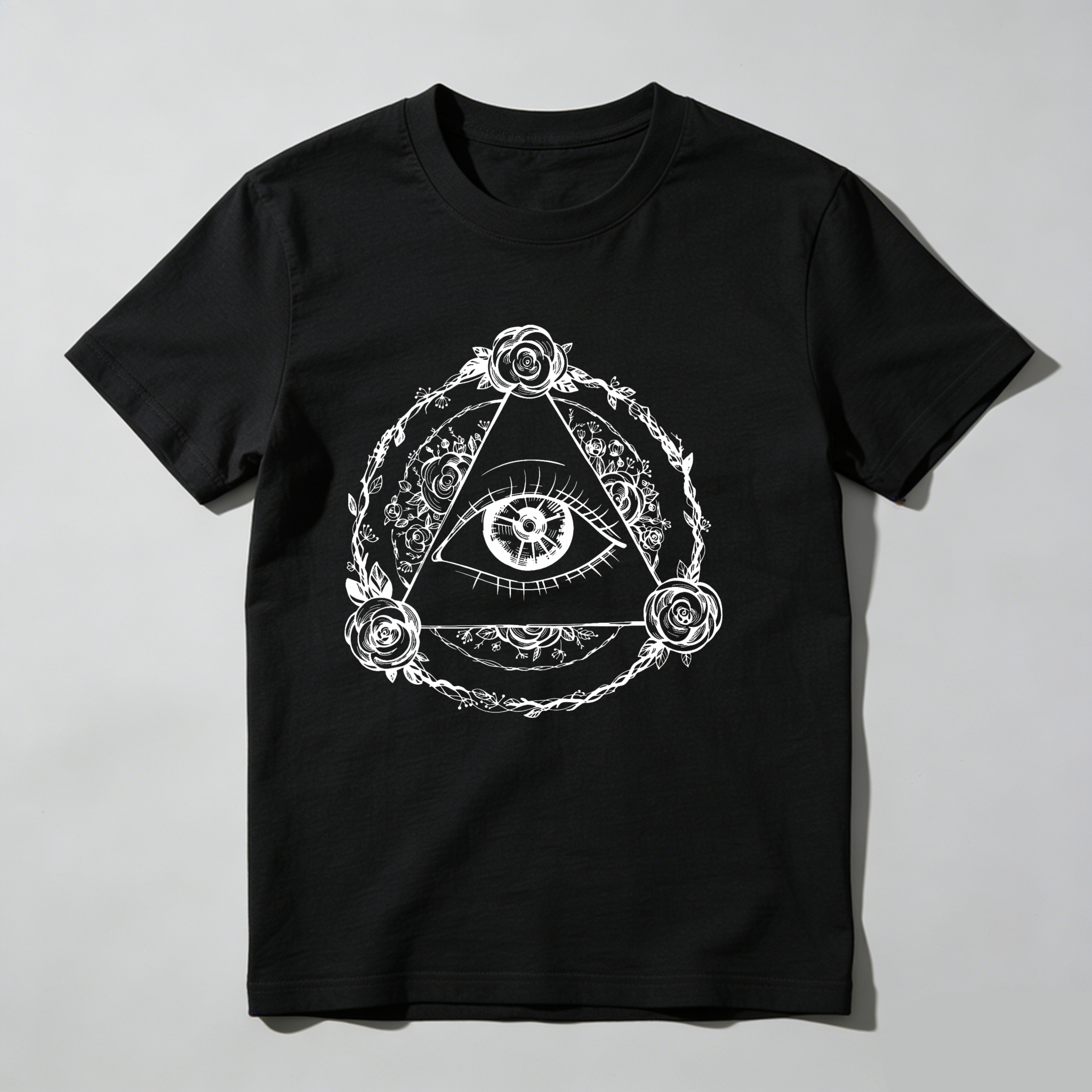 Dorawear™ All Seeing Eye With Roses And Chains T Shirt
