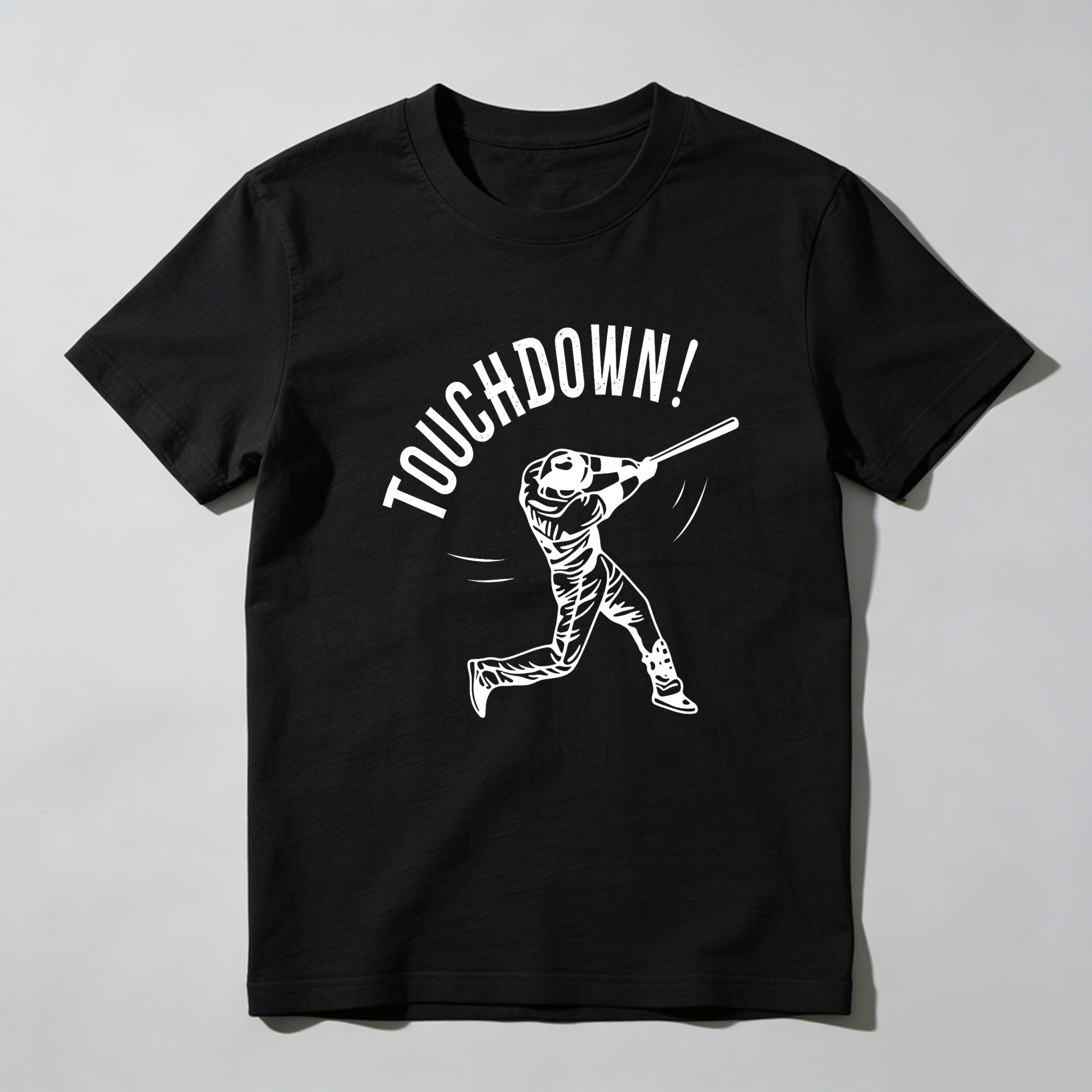 Dorawear™ Baseball Player Hitting with Bat Touchdown T-Shirt