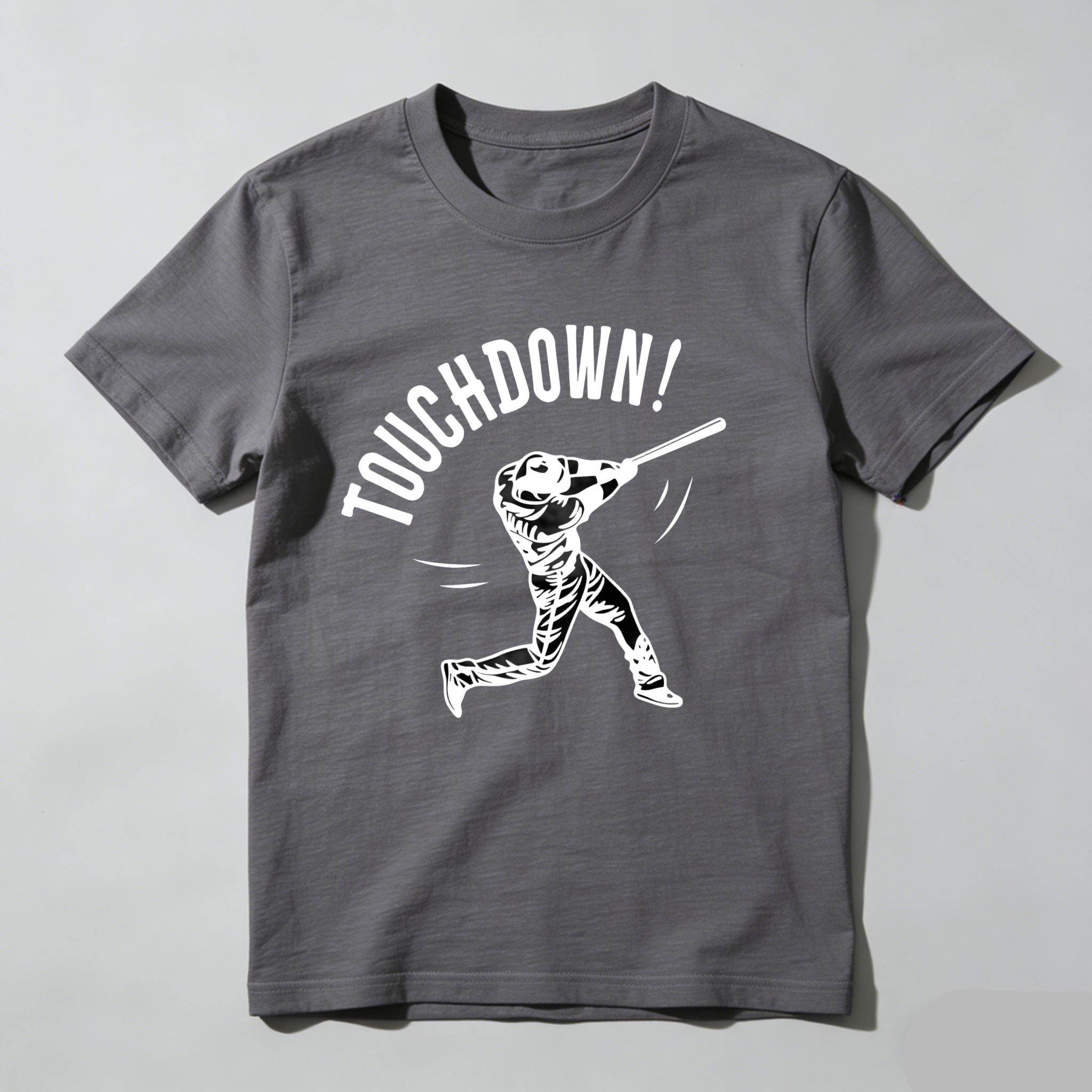 Dorawear™ Touchdown T-Shirt Featuring Baseball Player Swinging Bat