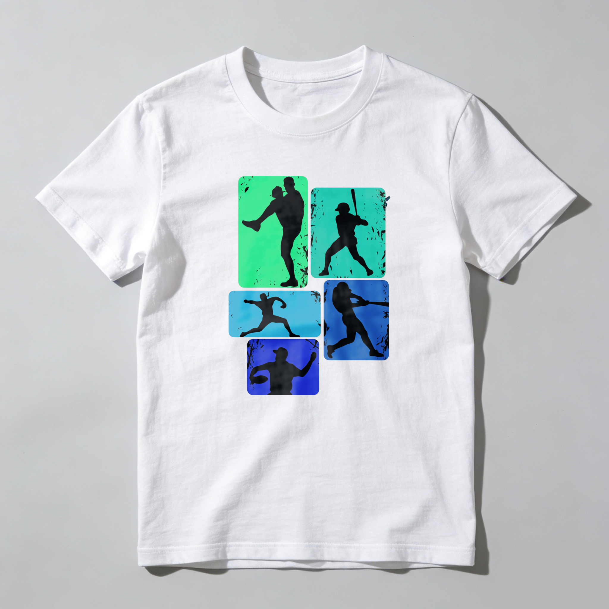 Dorawear™ Baseball Player Silhouettes In Color Blocks  T Shirt-Dorawear