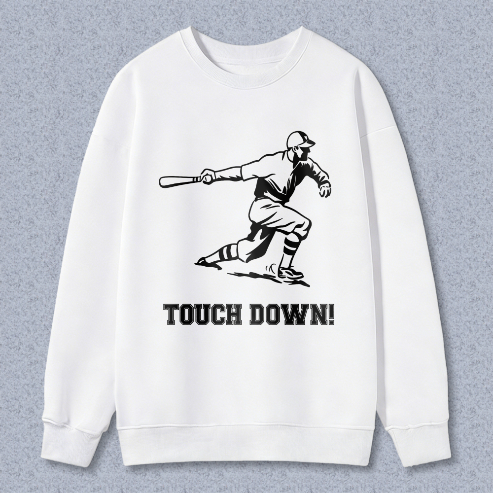 Dorawear™ Baseball Player Swinging Bat Touch Down Unisex Classic Sweatshirt