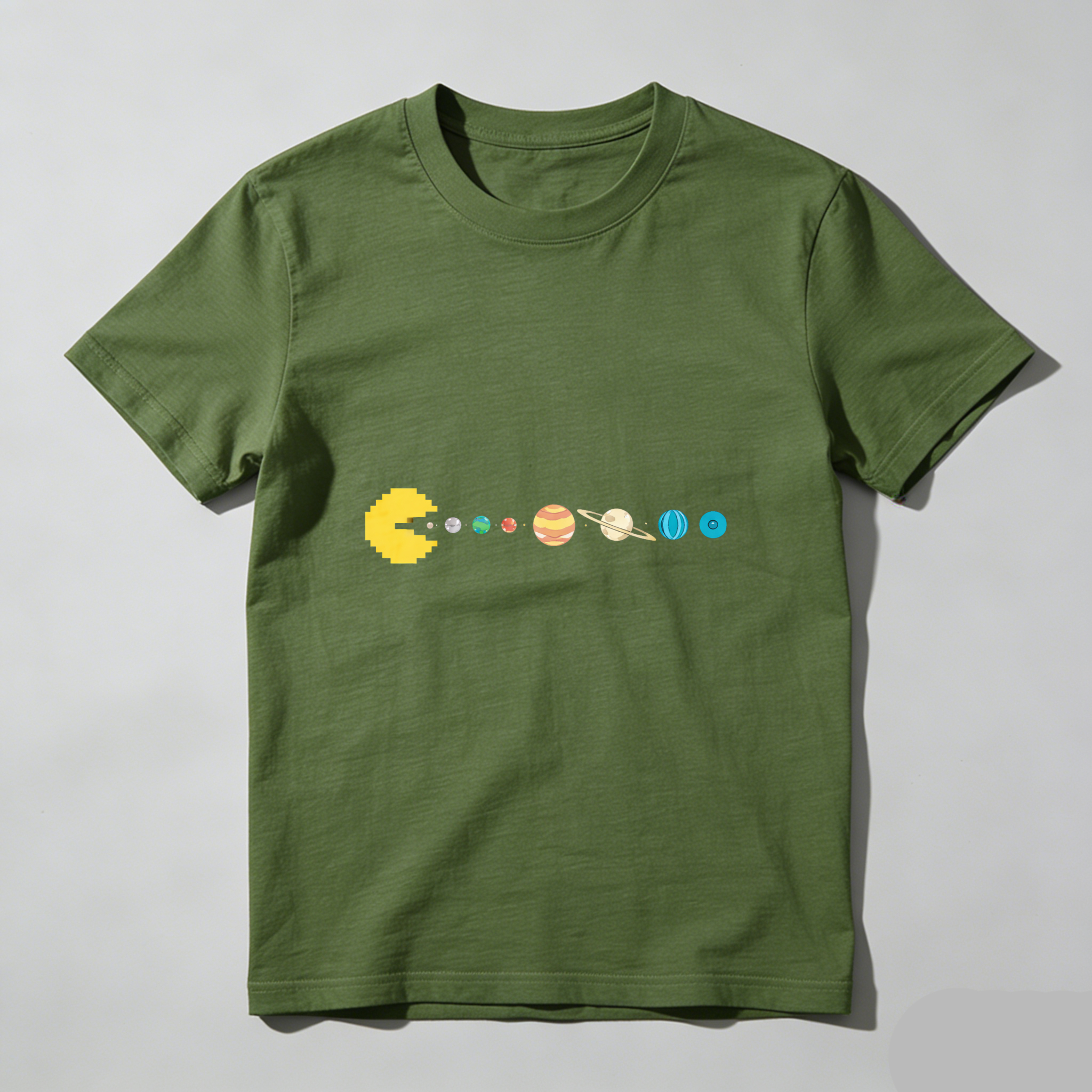 Dorawear™ Pacman Solar System Pure Cotton Short Sleeve T Shirt-Dorawear