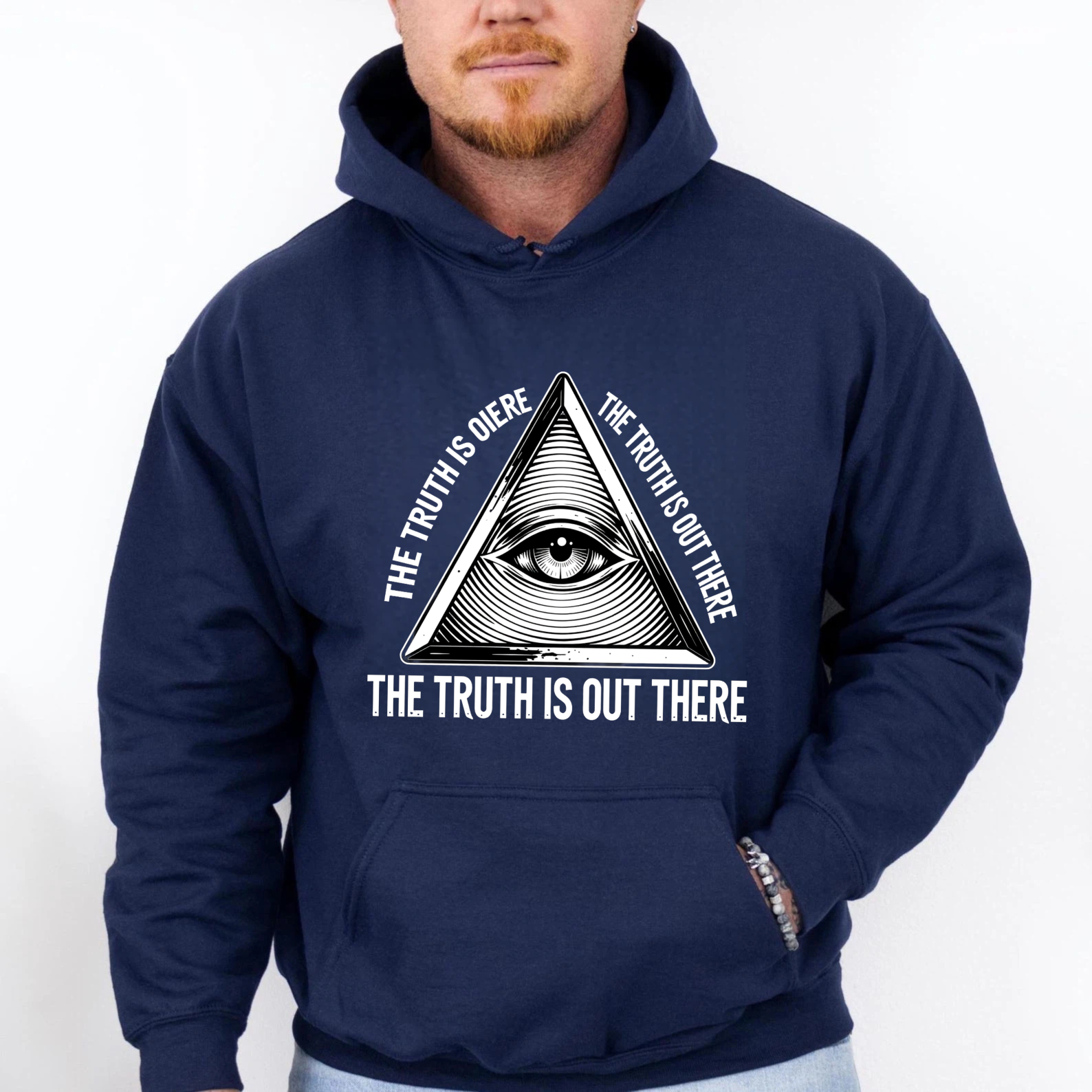 Dorawear™ The Truth Is Out There All Seeing Eye Hoodie Black Sweatshirt With Eye In Pyramid Design For Men And Women Xl-Dorawear