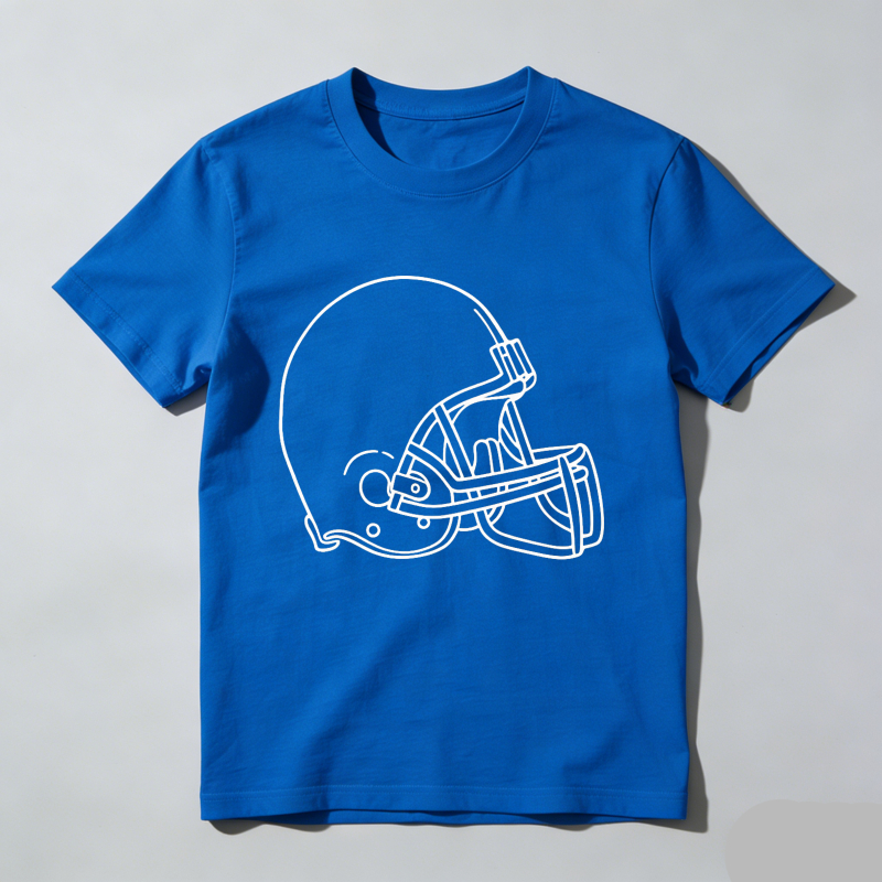Dorawear™ Football Helmet Outline Design Print T Shirt