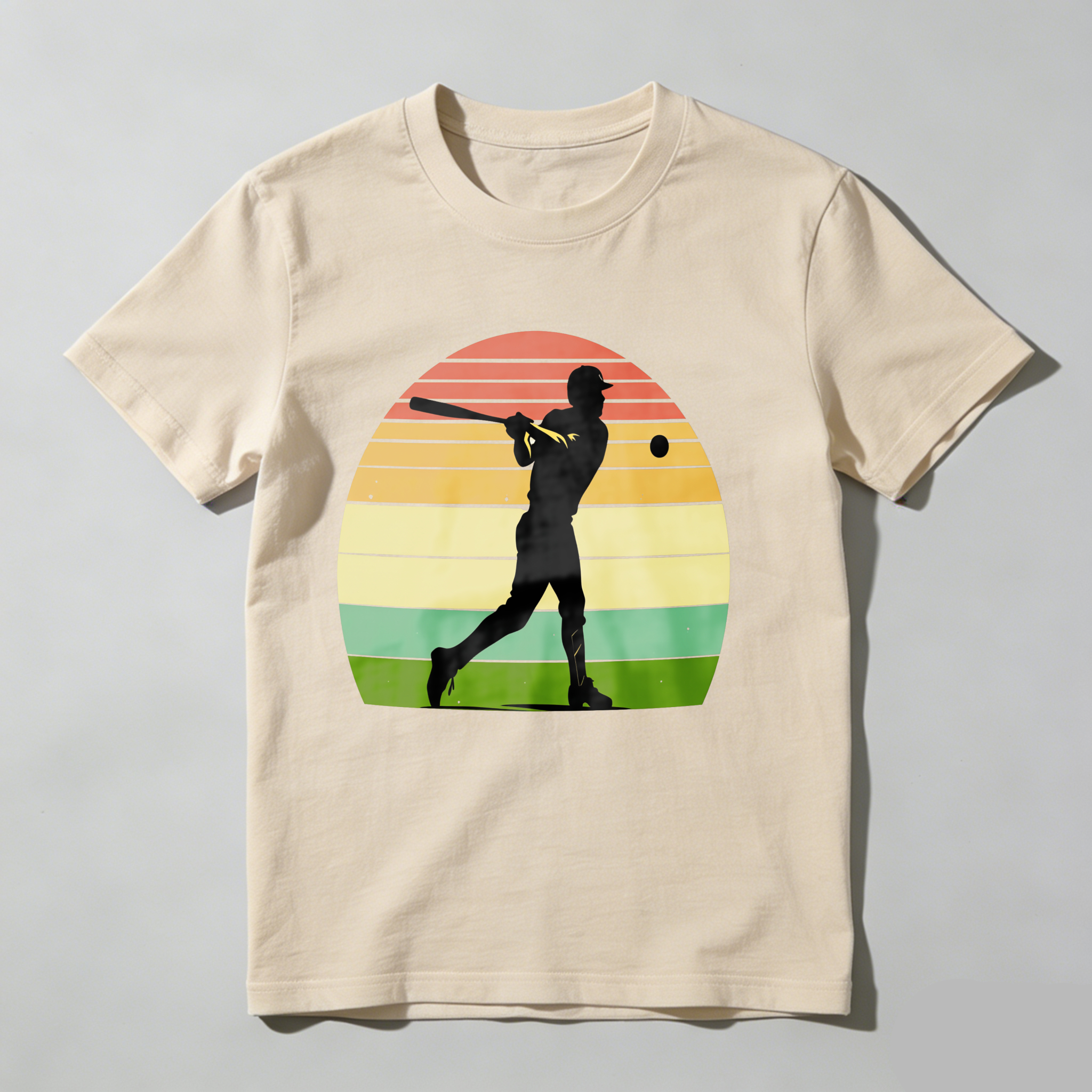 Dorawear™ Silhouette Baseball Player Sunset Background  T Shirt