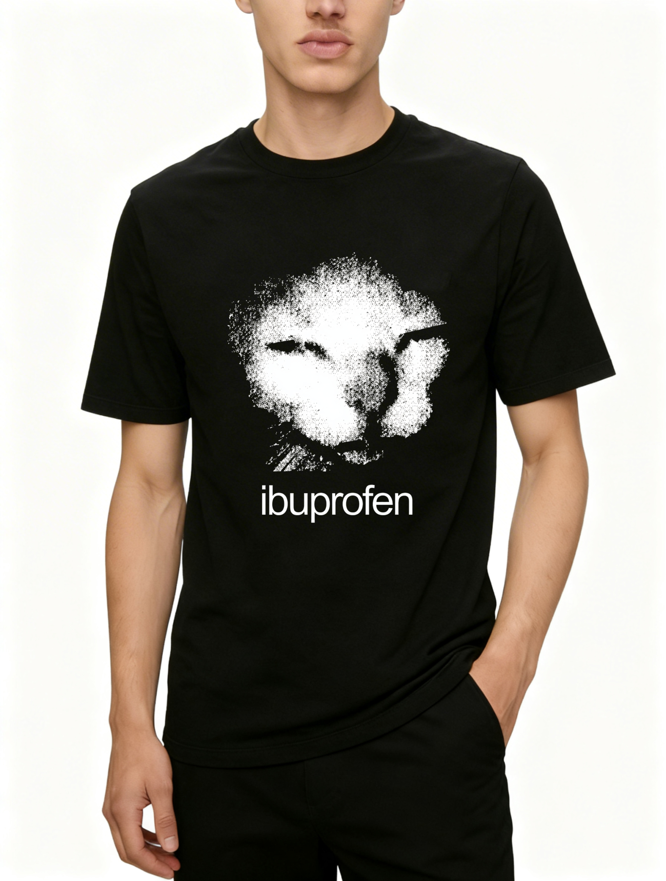 Dorawear™ Cat Face With Ibuprofen Text T Shirt