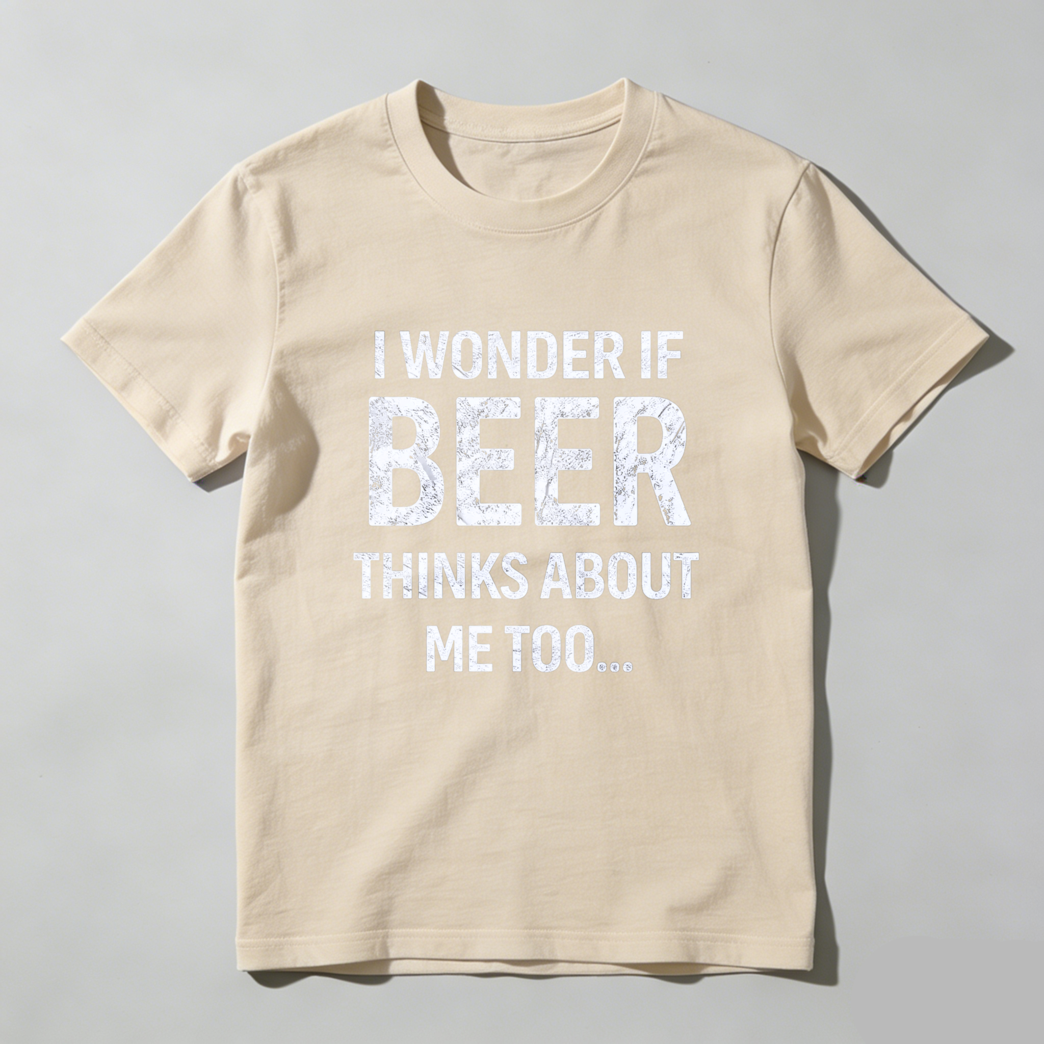 Dorawear™ I Wonder If Beer Thinks About Me Too Pure Cotton Short Sleeve T Shirt-Dorawear
