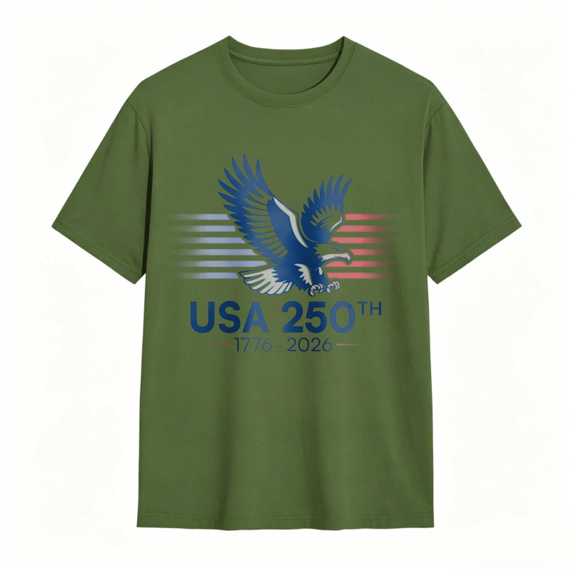 Dorawear™   Eagle And American Flag Design Usa 250th Anniversary 1776 2026 T-shirt