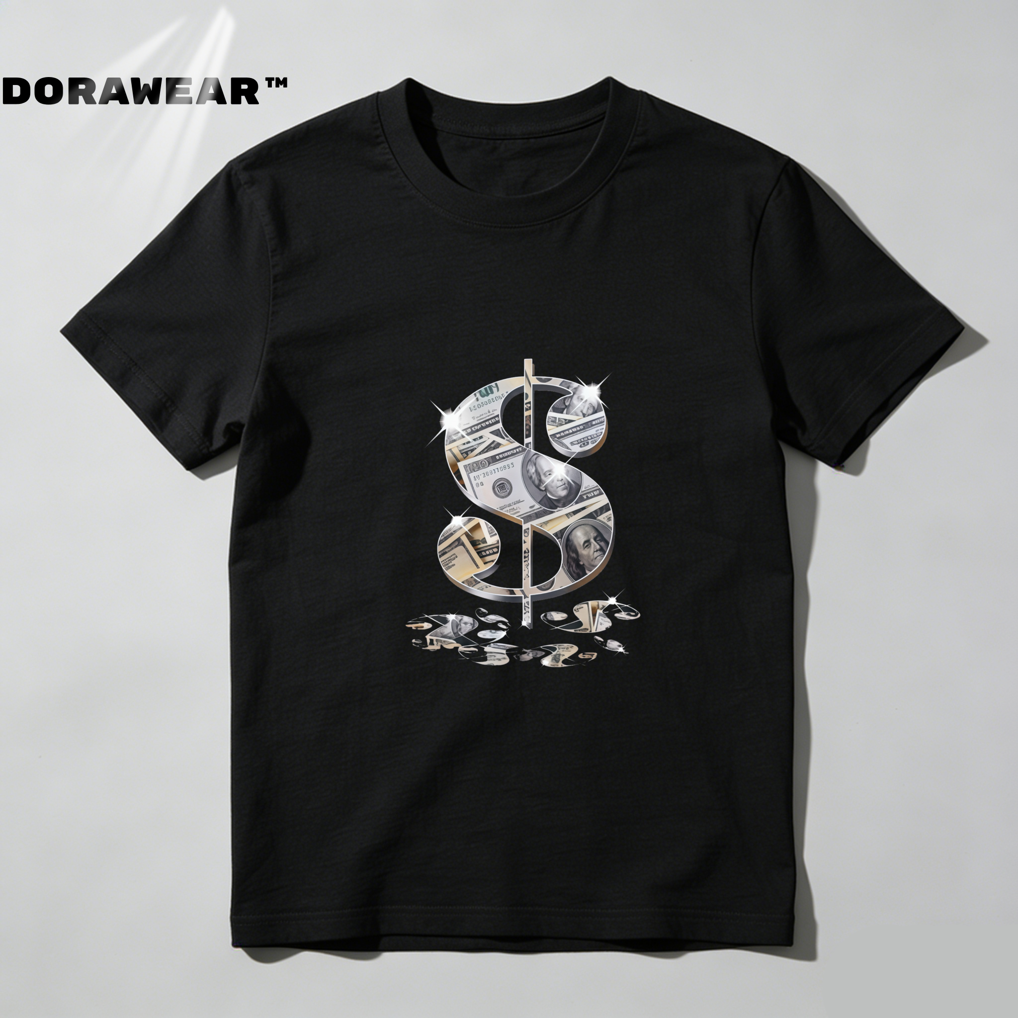 Dorawear™  Dollar Sign Made Of Money Bills T Shirt
