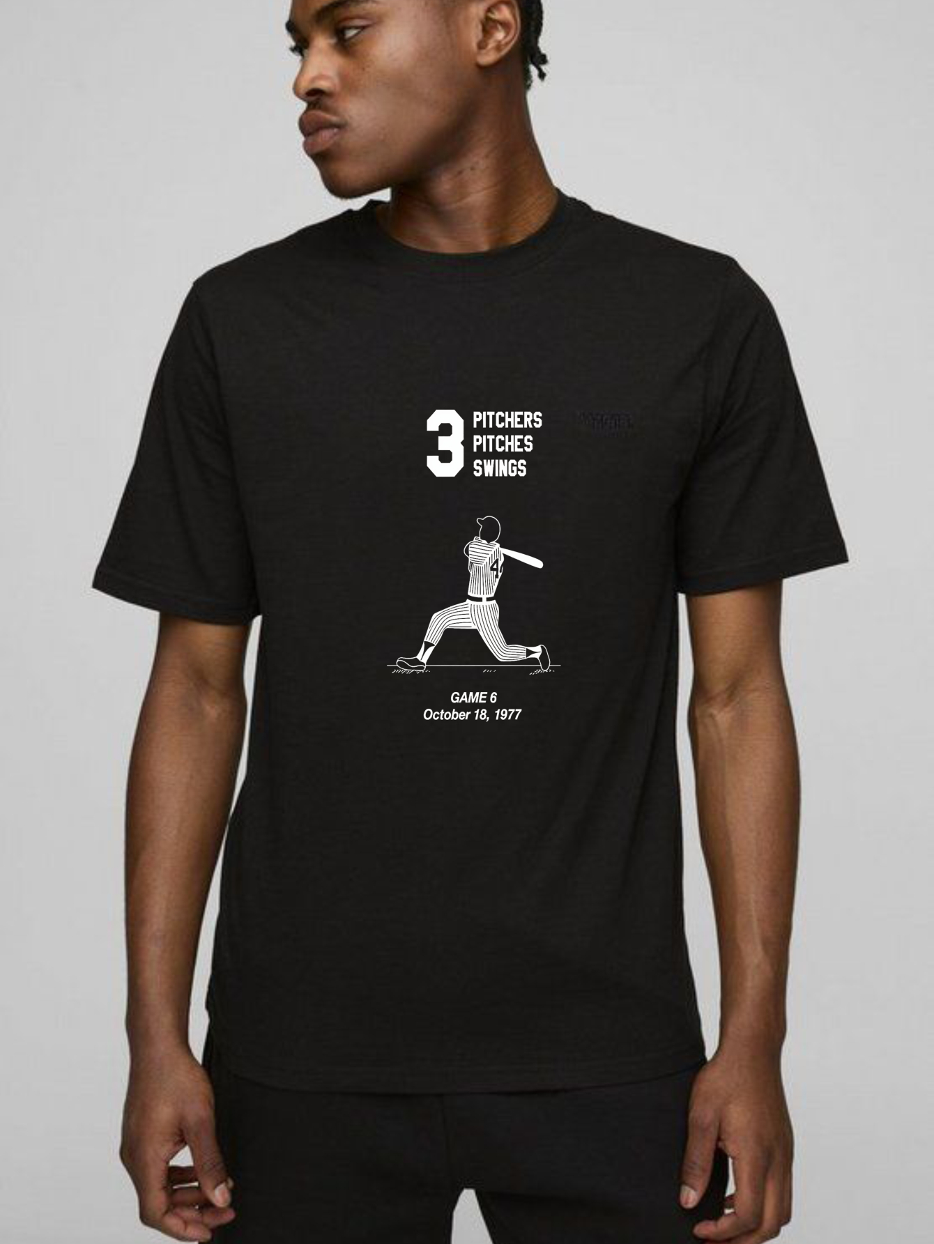 Dorawear™ Three Pitchers Pitches Swings Game Six October Sixteen Nineteen Seventy Seven  T Shirt