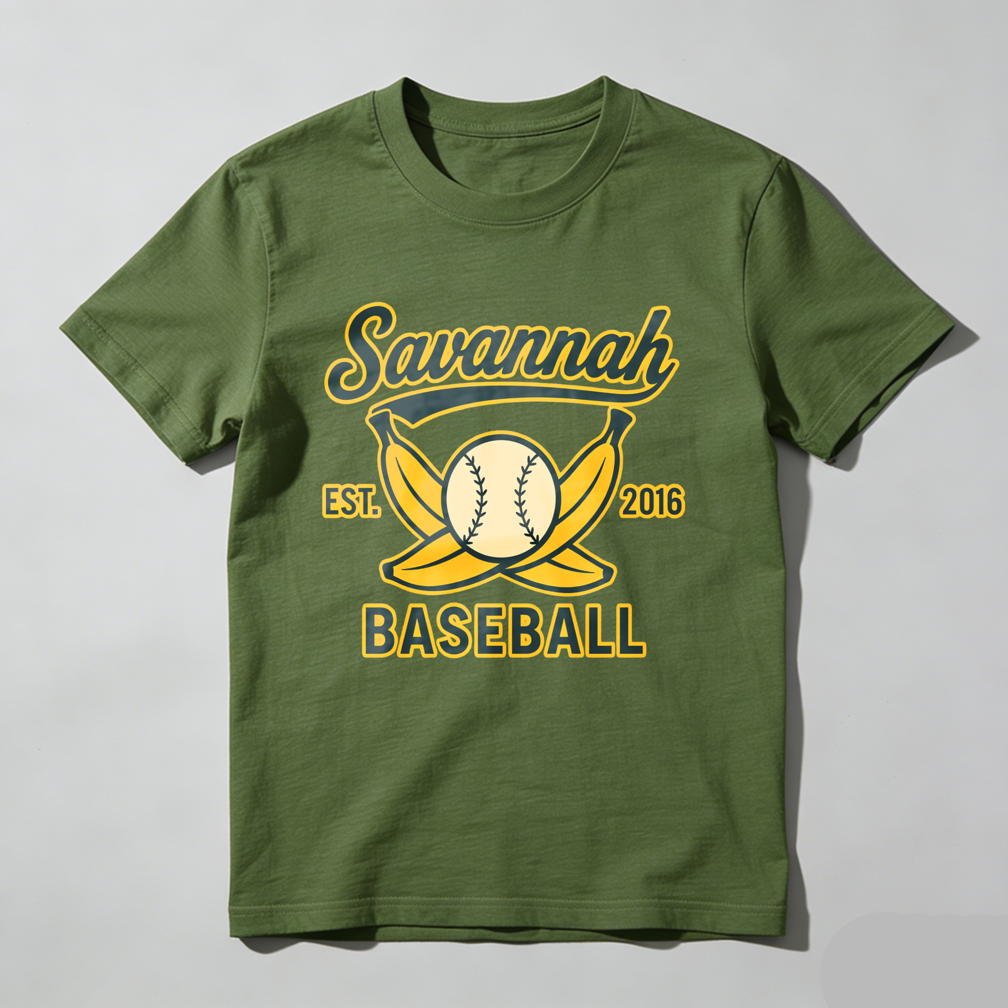 Dorawear™ Savannah Baseball Est 2016 Bat Ball Design  T Shirt-Dorawear