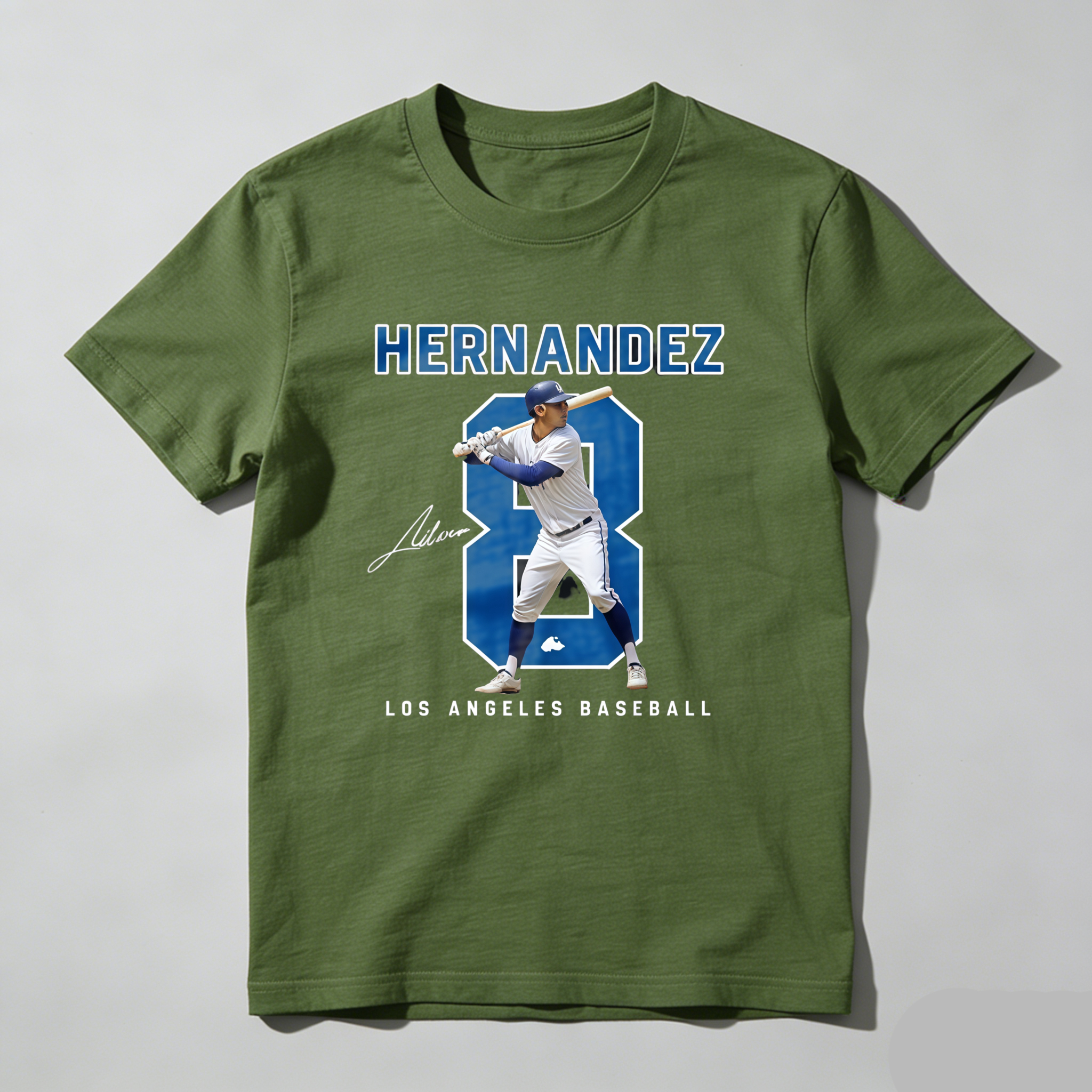 Dorawear™  Hernandez Number Eight Baseball Player Signature Los Angeles T Shirt