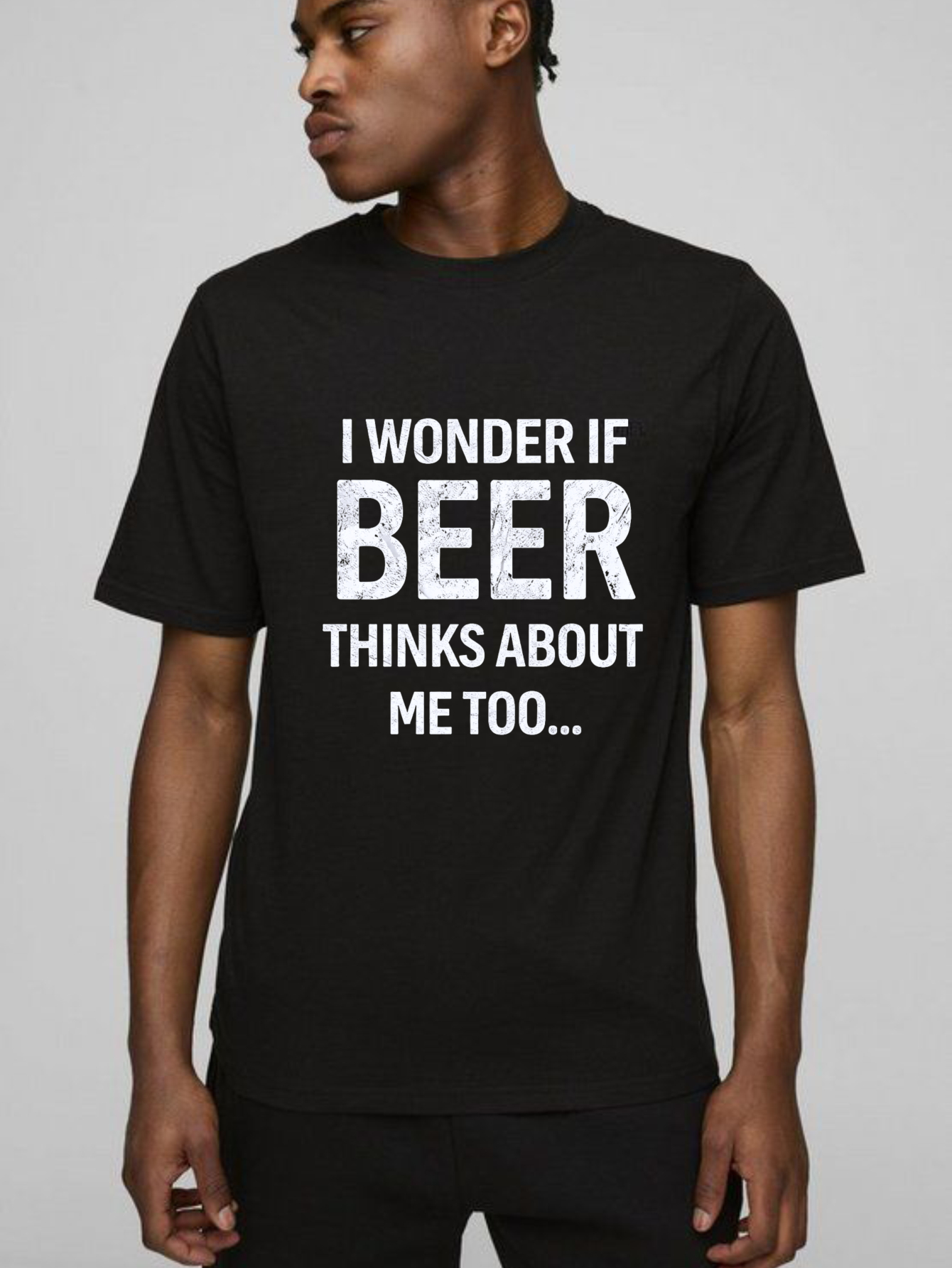 Dorawear™ I Wonder If Beer Thinks About Me Too Pure Cotton Short Sleeve T Shirt-Dorawear