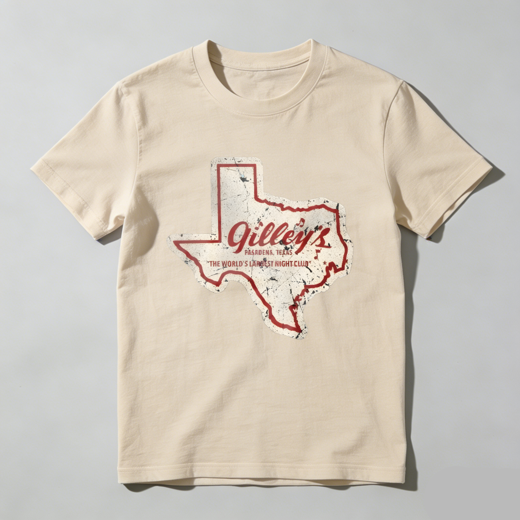Dorawear™  Texas State Outline With Gilley's Text T Shirt