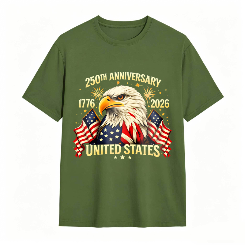 Dorawear™ American Eagle With Flags And 250th Anniversary Text United States 1776 2026 Unisex Classic T-shirt