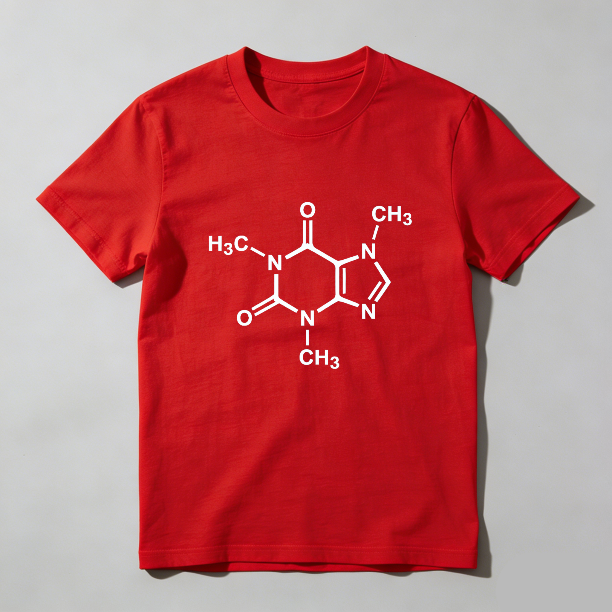 Dorawear™ Caffeine Molecule Design Pure Cotton Short Sleeve T Shirt-Dorawear