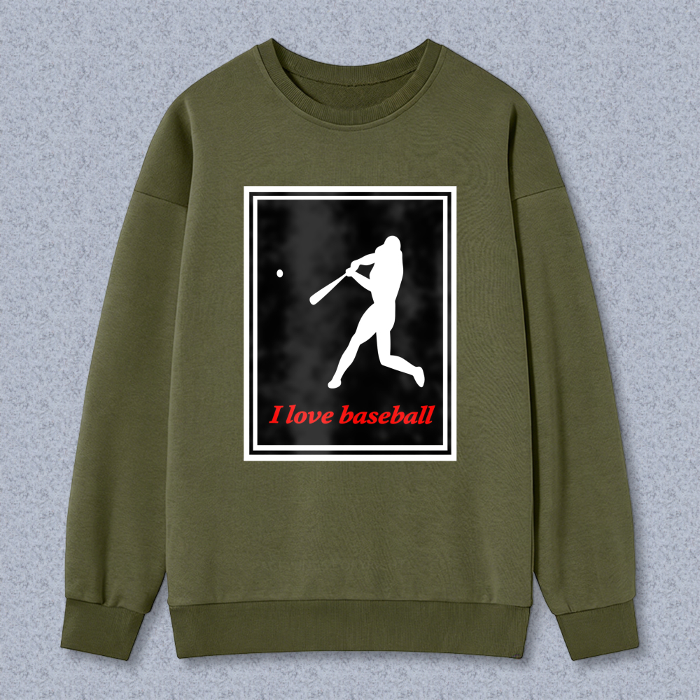 Dorawear™ Baseball Player Silhouette I Love Baseball Unisex Classic Sweatshirt